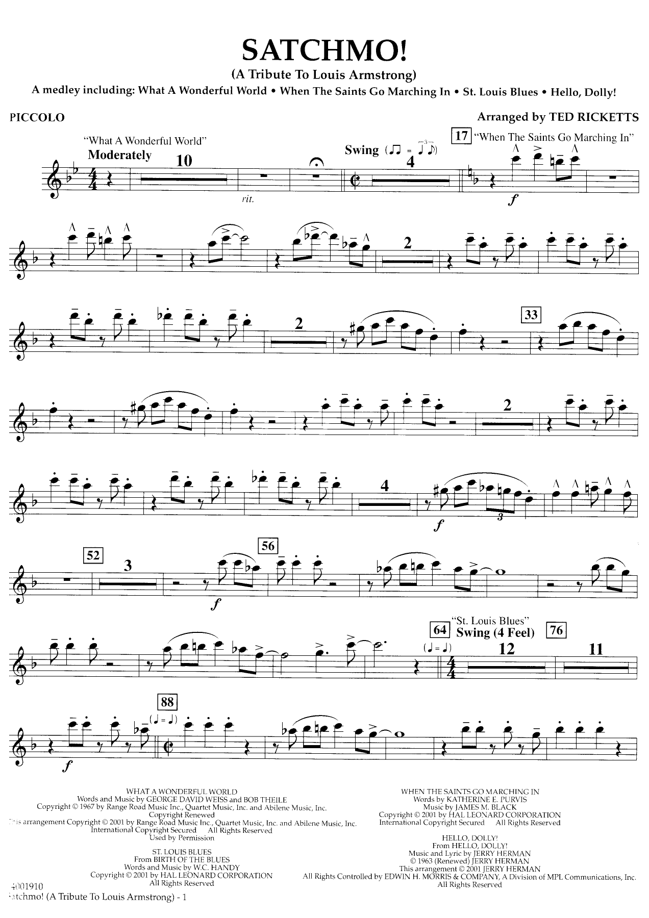 Satchmo — sheet music cover (first page)