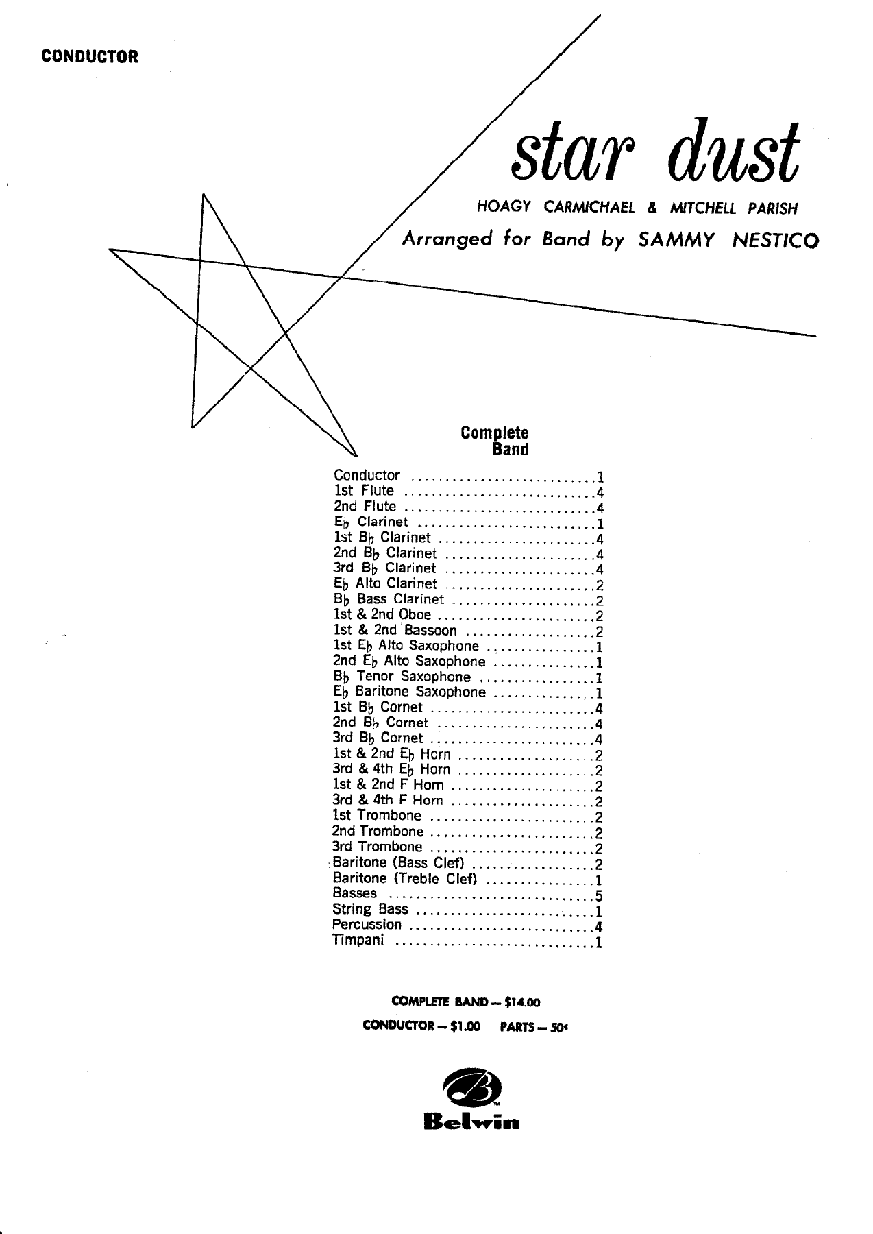 Star Dust — sheet music cover (first page)