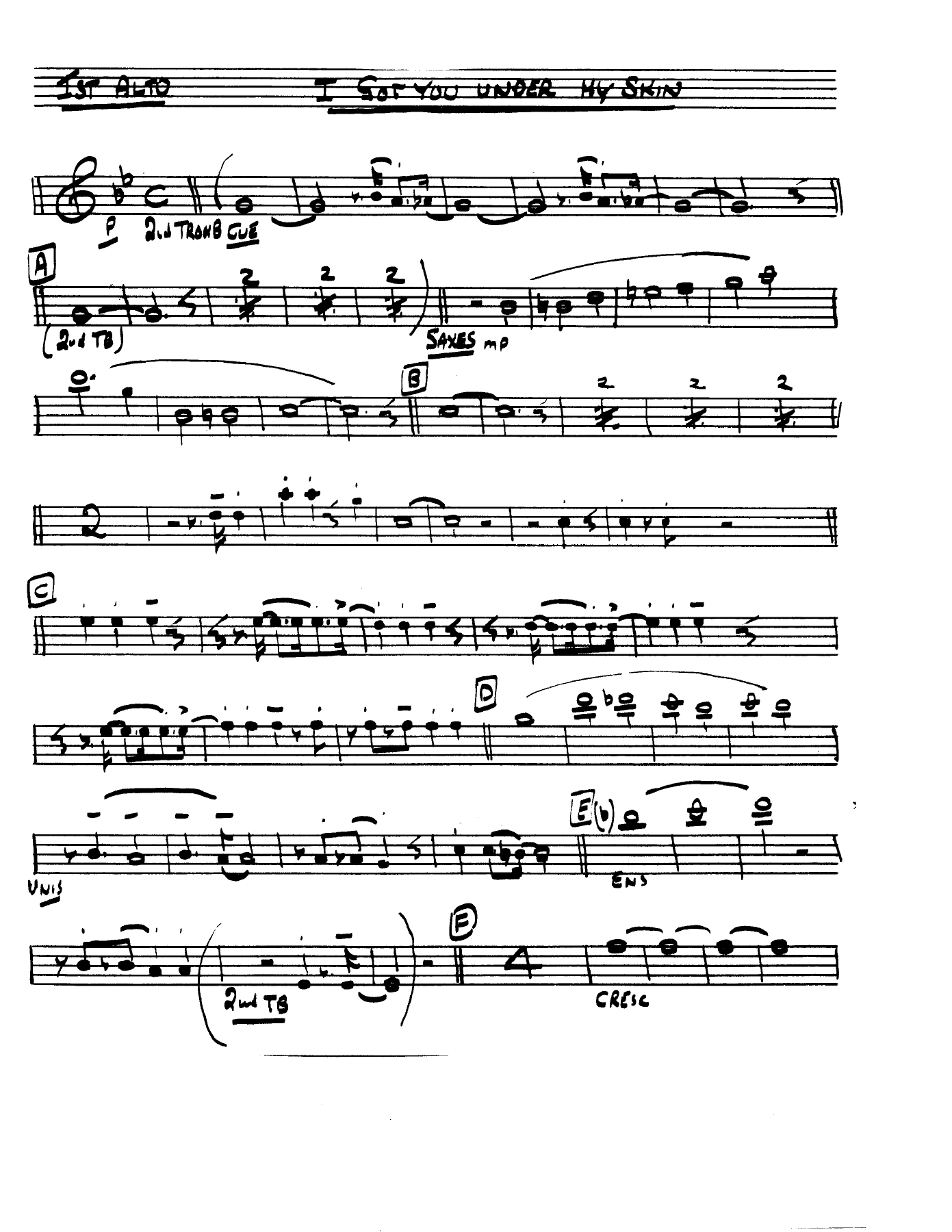 I Got You Under My Skin -Vocal — big_band_vocal sheet music arranged by Vocal | Jazz Standard