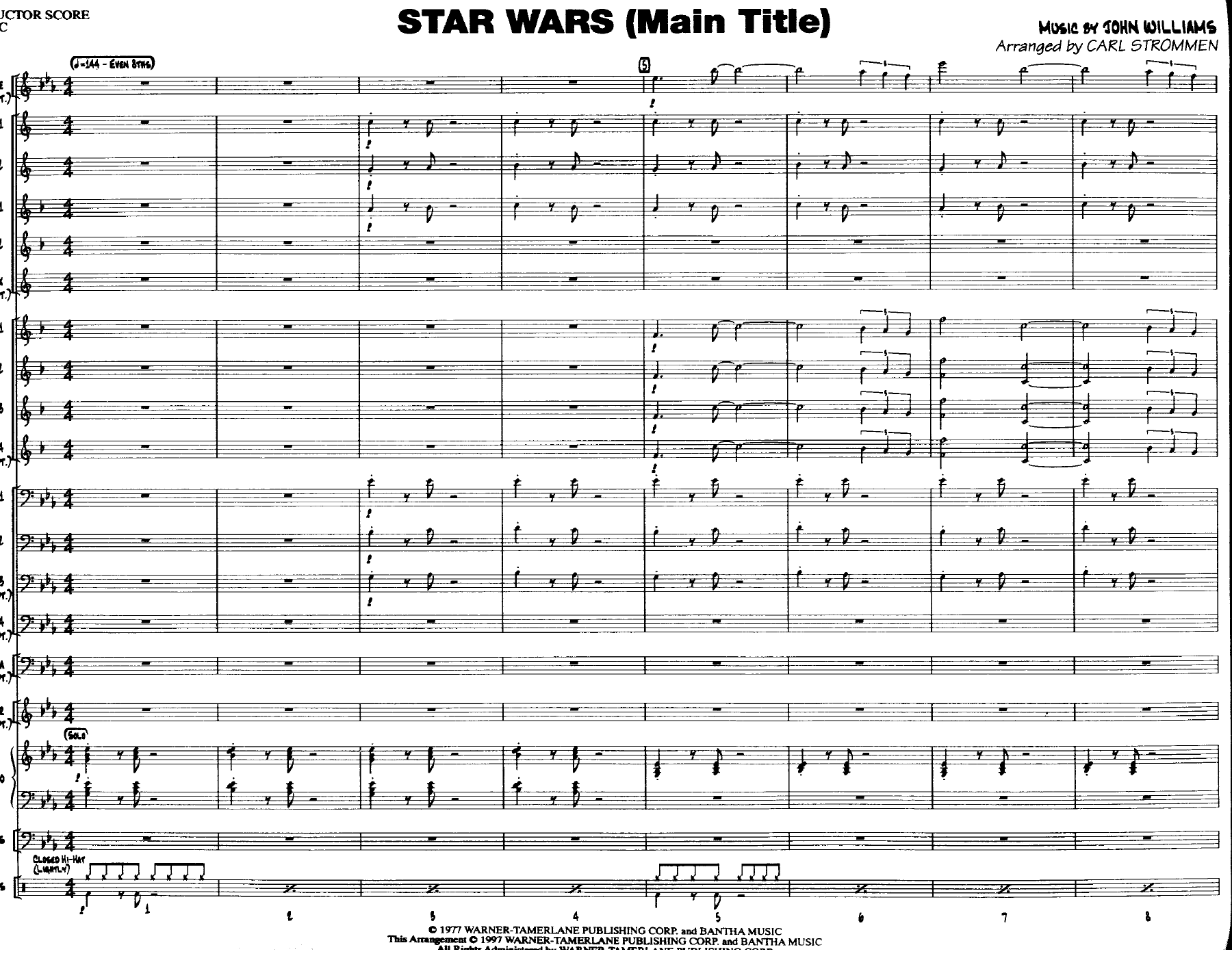 Star Wars — sheet music cover (first page)