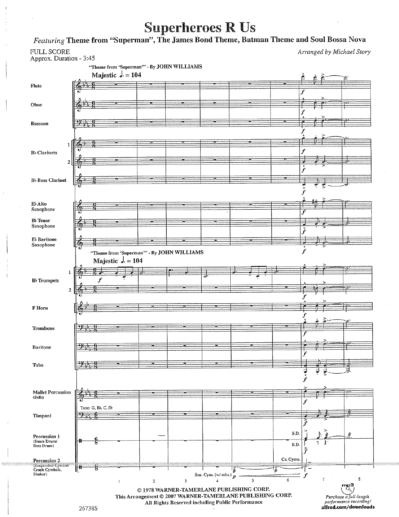 Superheroes arr. Michael Story-score — sheet music cover (first page)