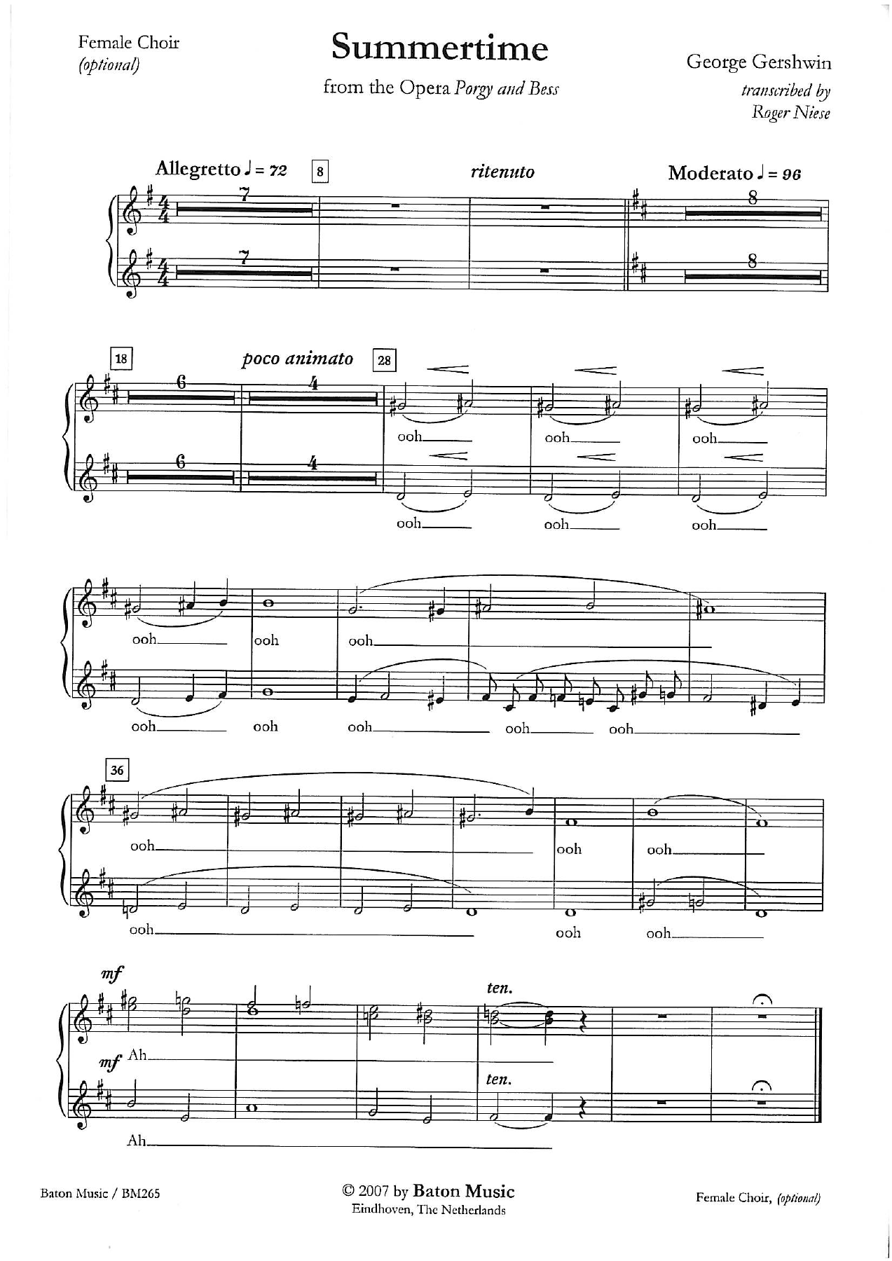 Summertime. G. Gershwin. Opcionais — page 3