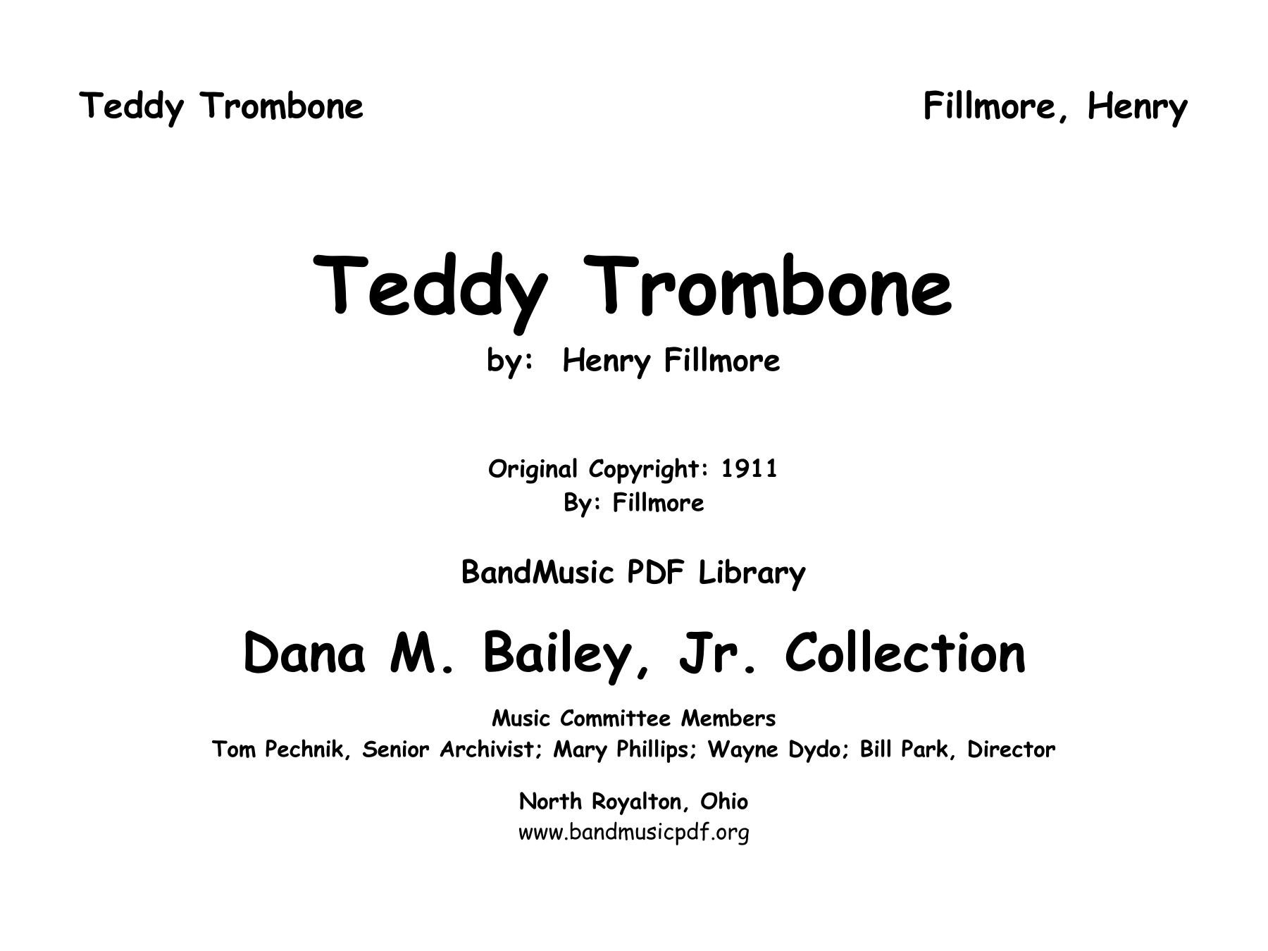 Teddy Trombone — sheet music preview