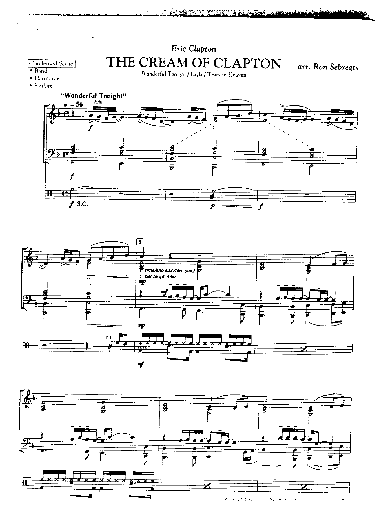The Cream Of Clapton — sheet music preview