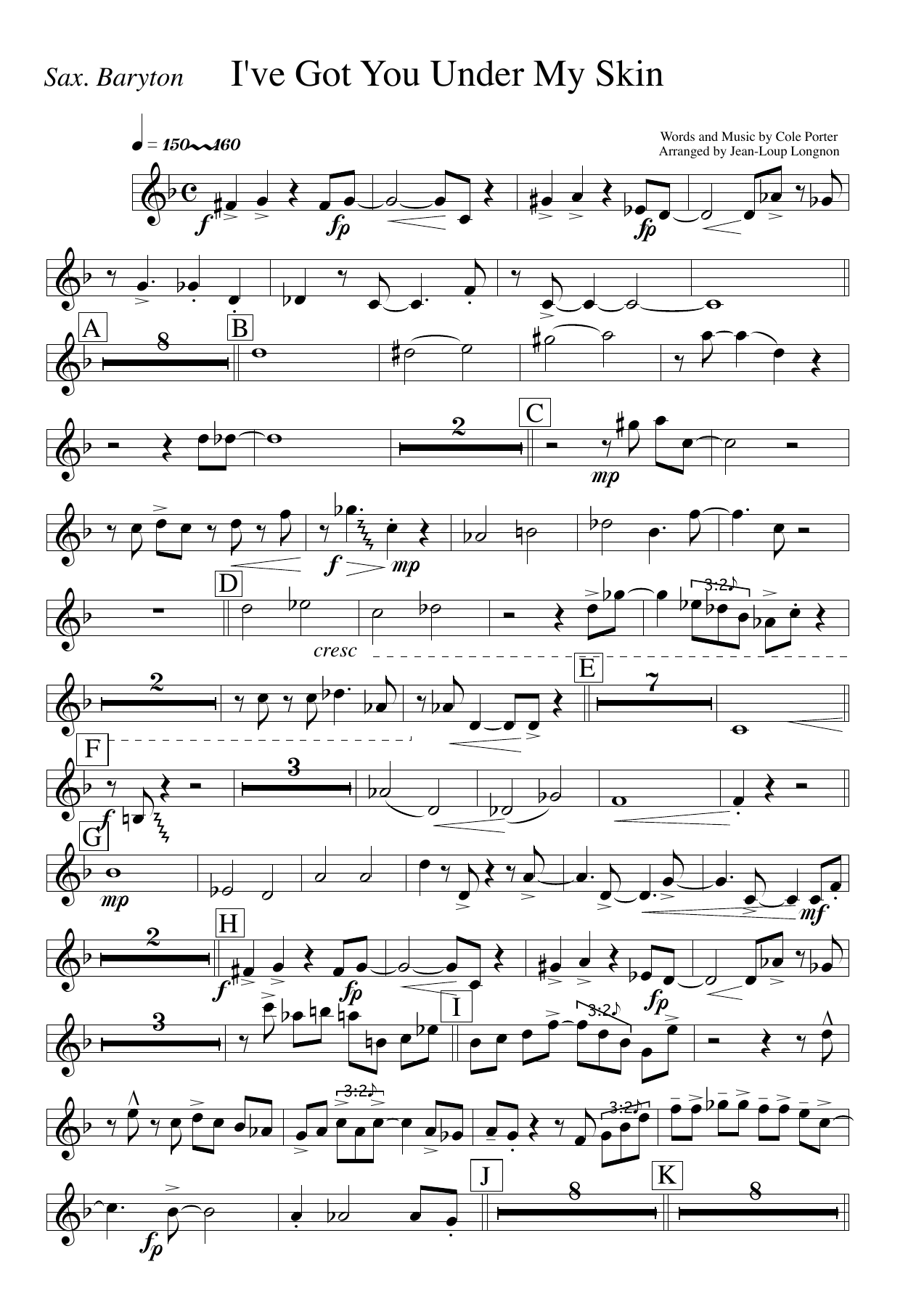I Got You Bar — sheet music cover (first page)