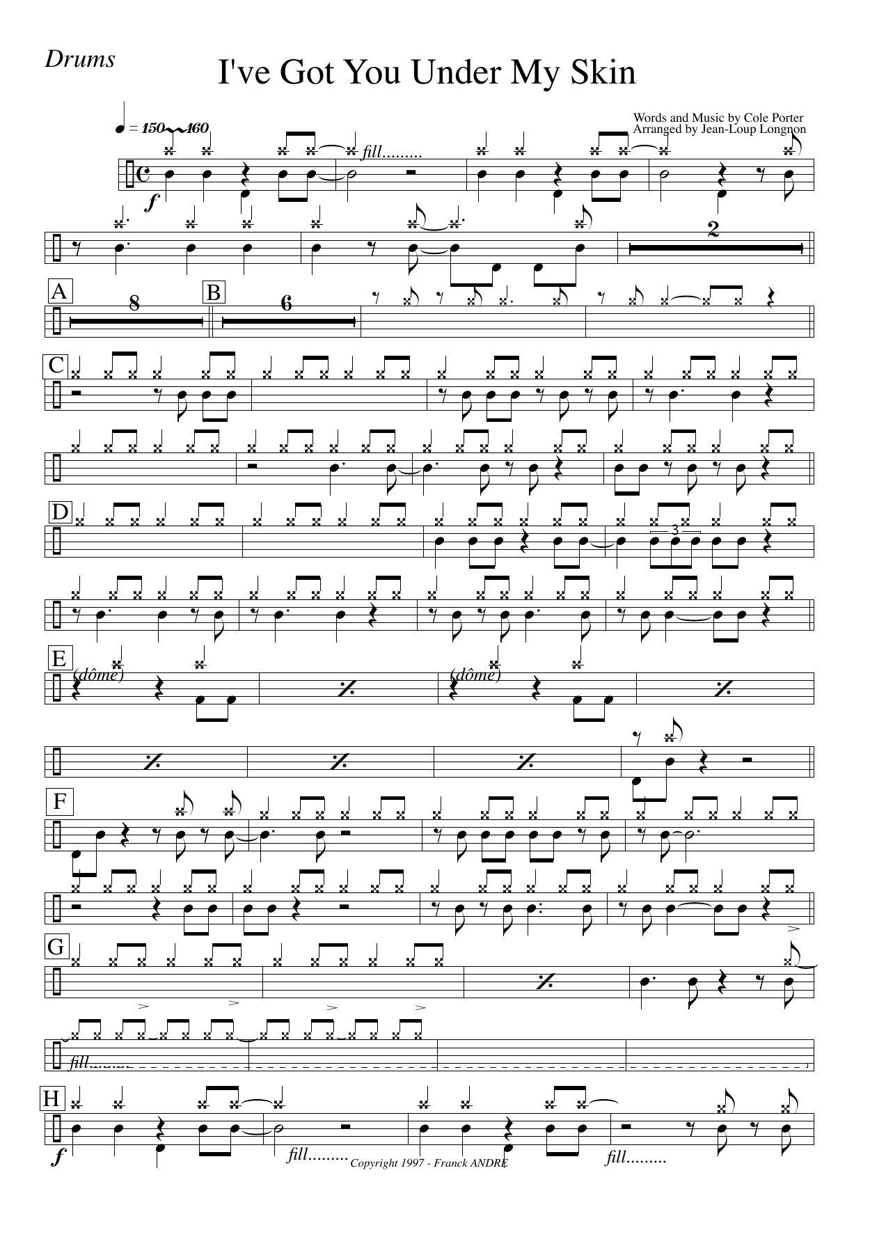 I Got You Drums — sheet music cover (first page)