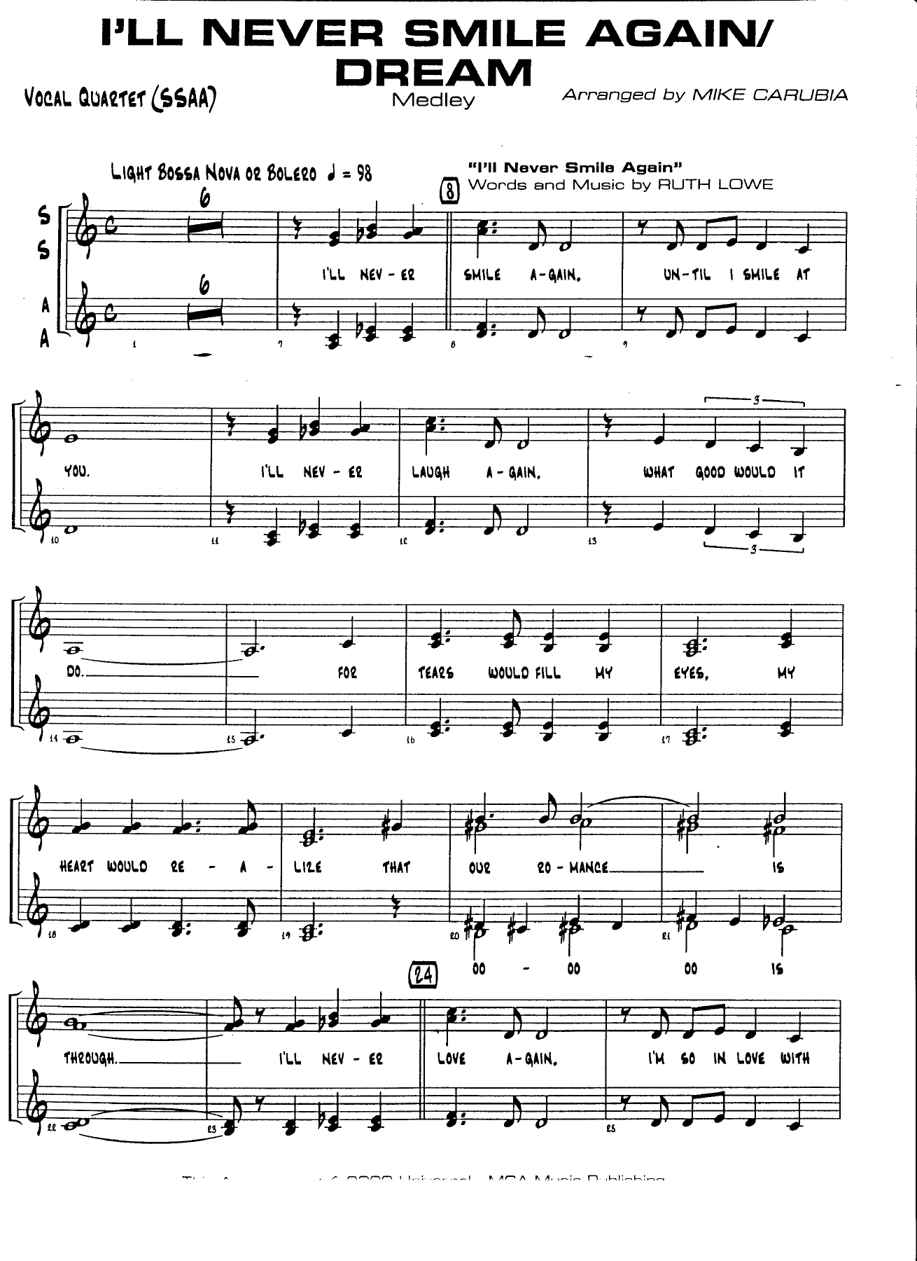 I'll Never Smile Again, Dream Medley — page 3