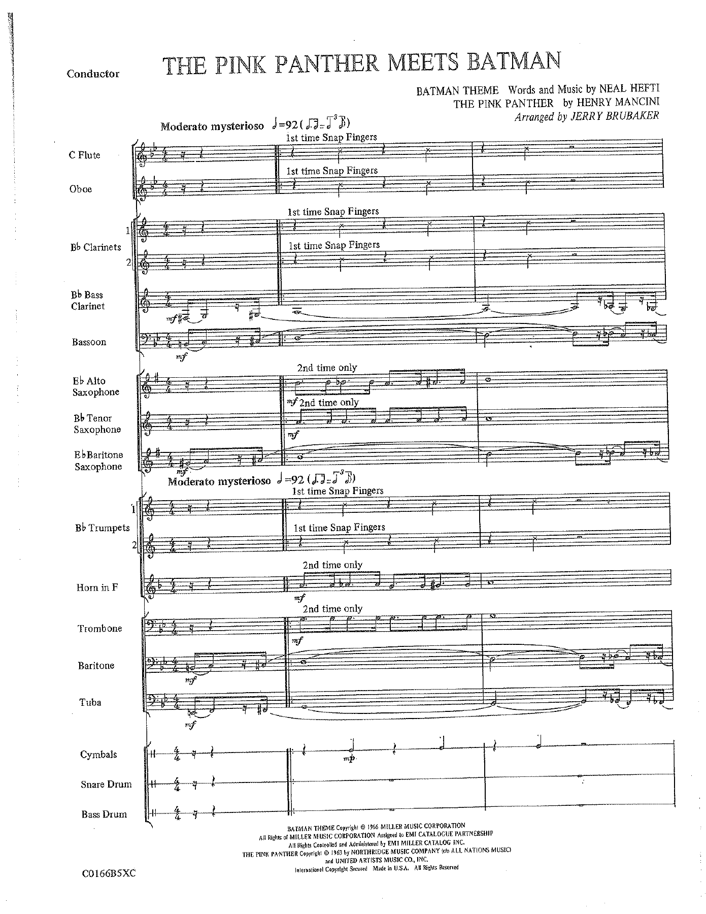 The Pink Panther Meets Batman — sheet music preview