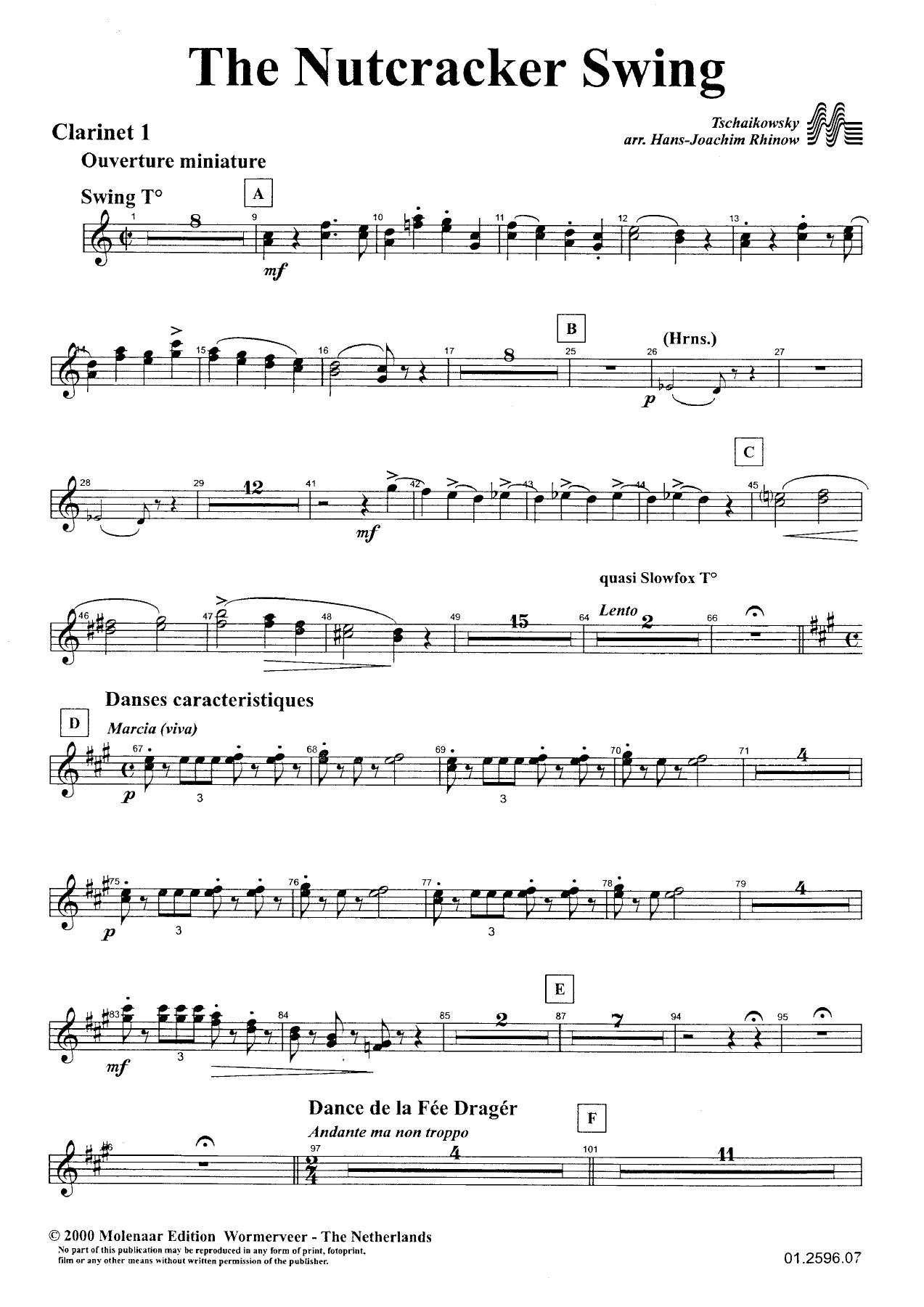 The Nutcracker Swing - Clarinet — sheet music cover (first page)