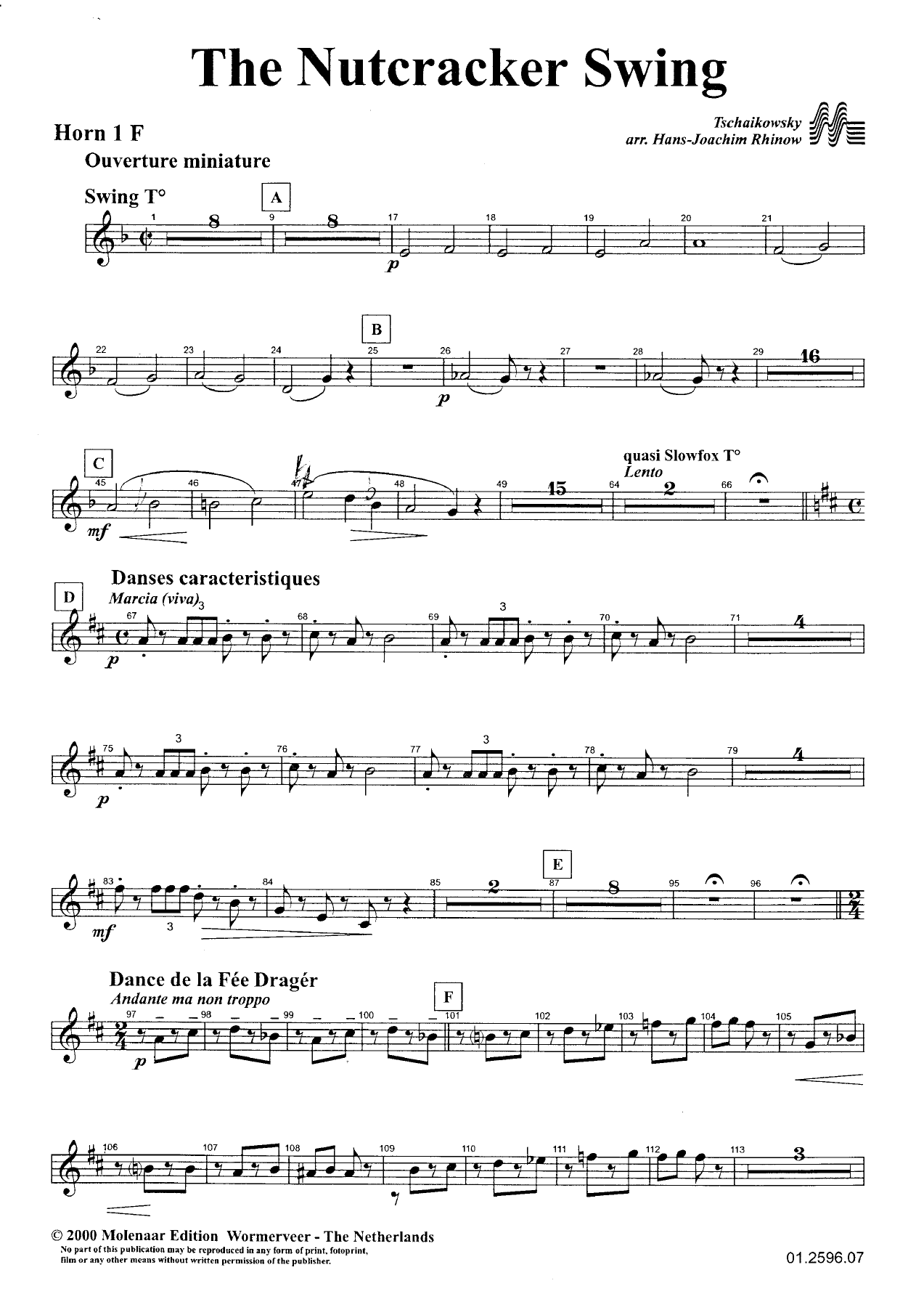The Nutcracker Swing - F Horn — concert_band sheet music arranged by Hans-Joachim Rhinow | Swing