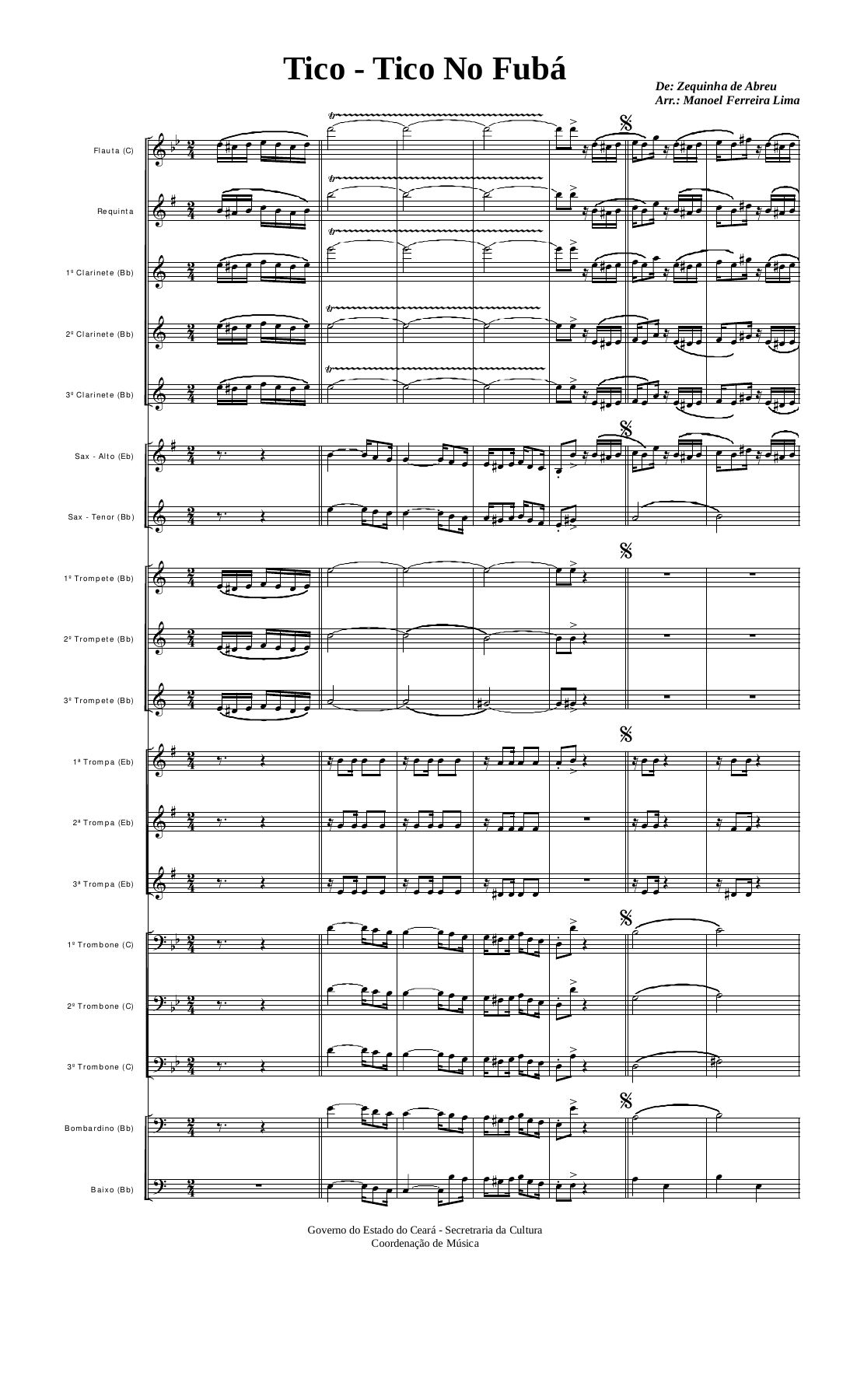 Tico Tico No Fuba — sheet music cover (first page)