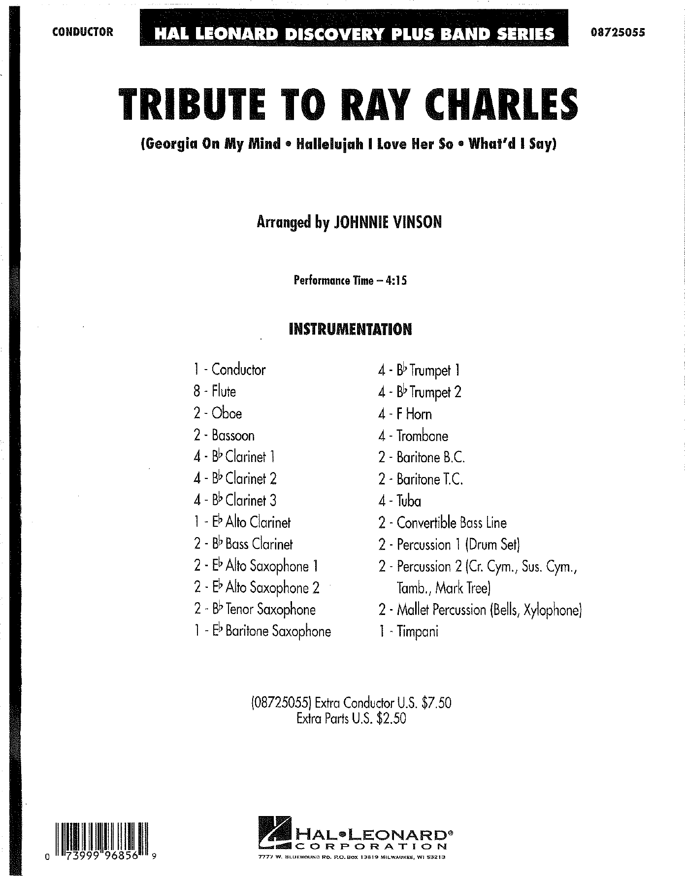 Ray Charles Tribute — sheet music cover (first page)