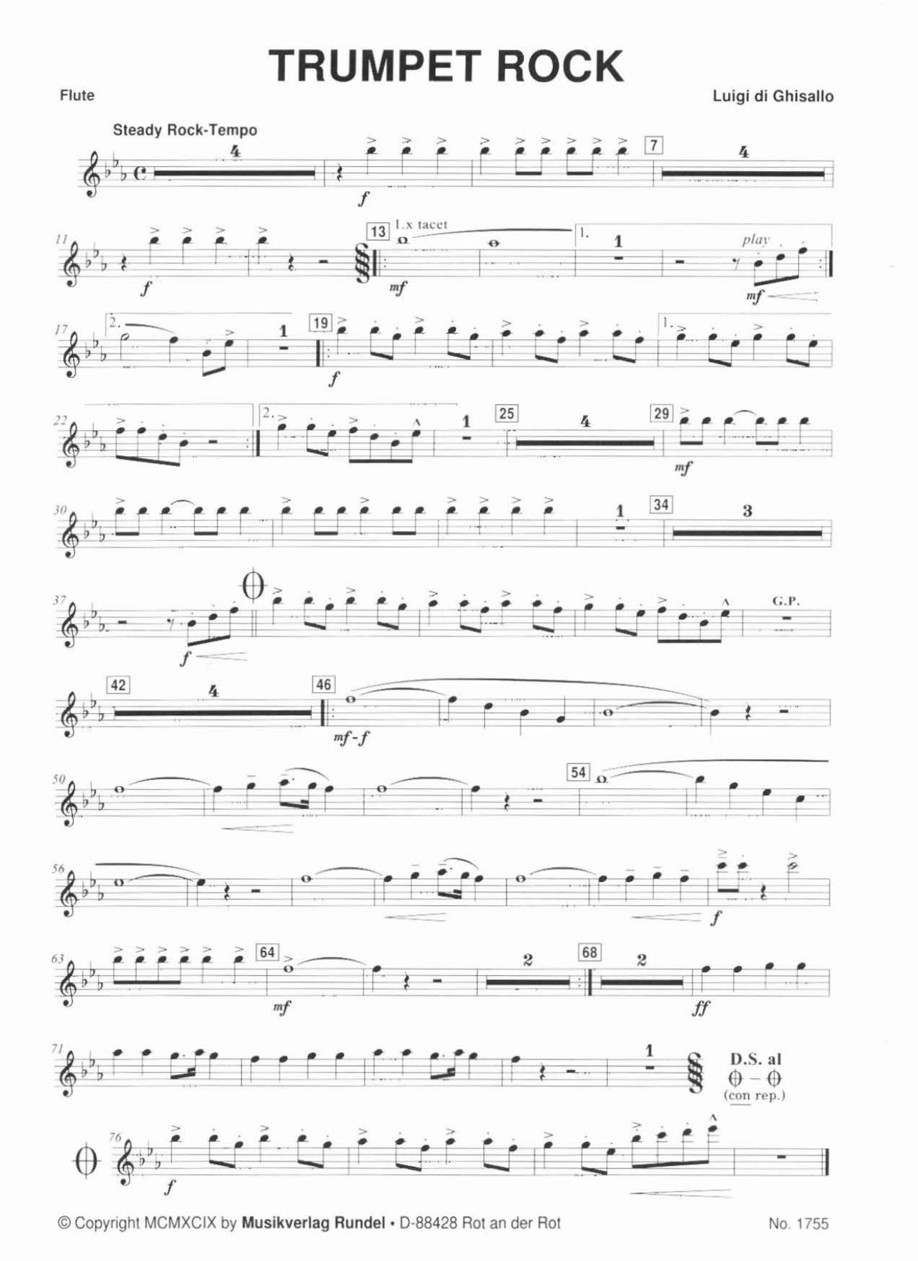 Trumpet Rock — sheet music cover (first page)