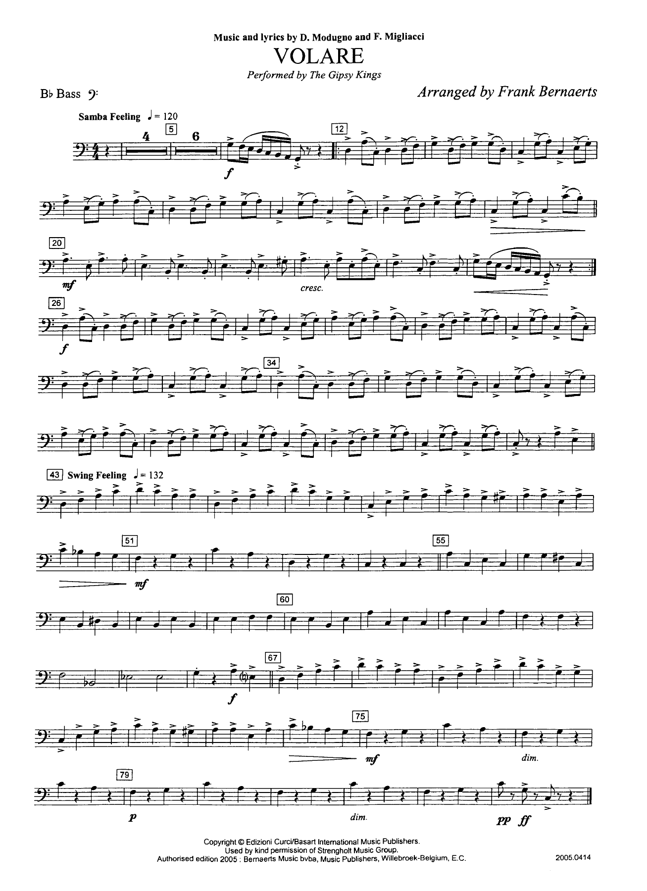 Bass Bb cle Fa — sheet music cover (first page)