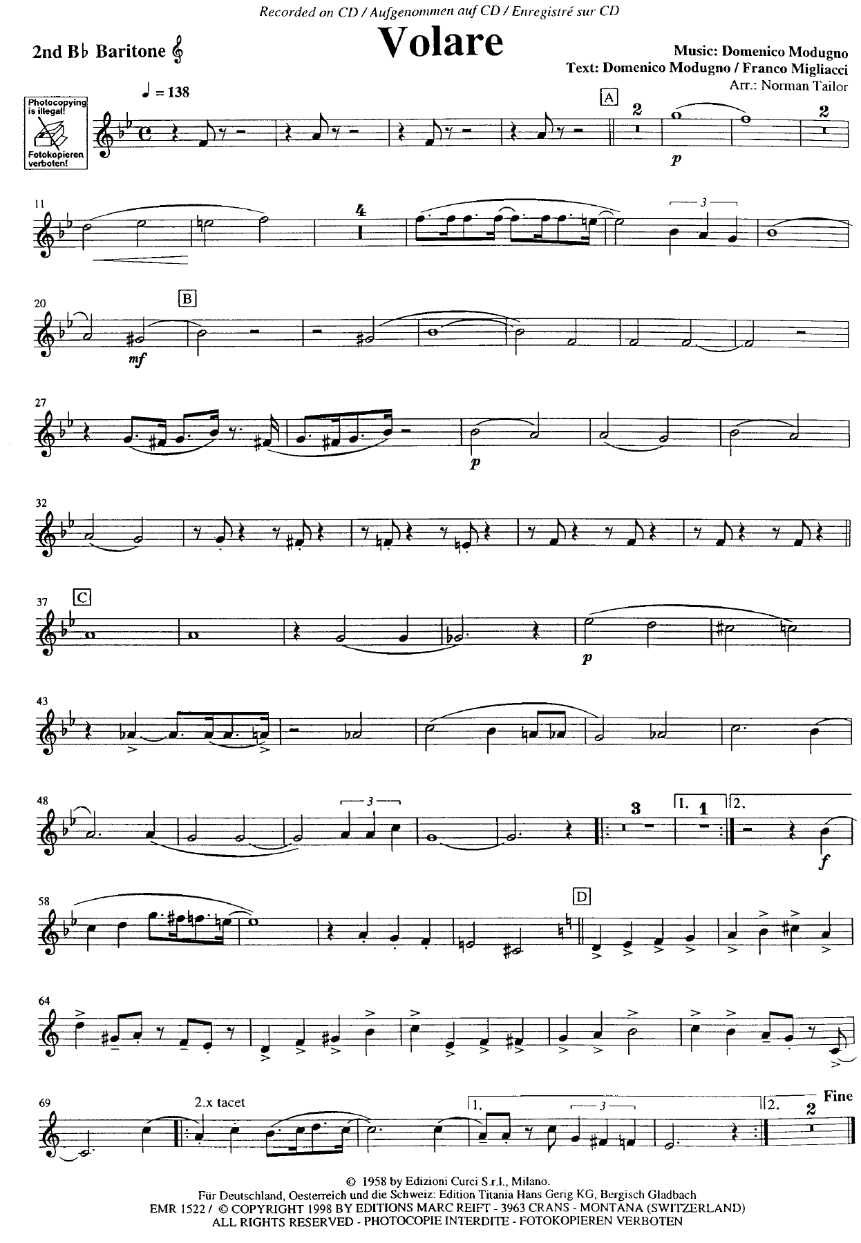 Baritone Sib 2 — sheet music preview