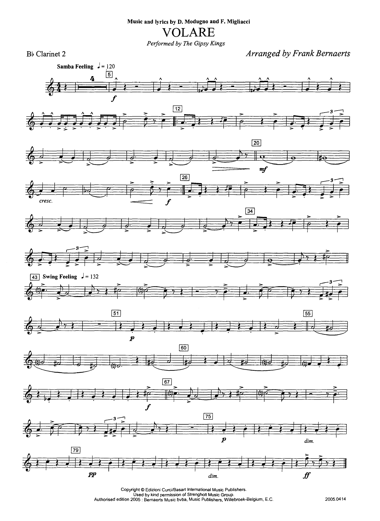 Clarinette 2 Bb — sheet music cover (first page)