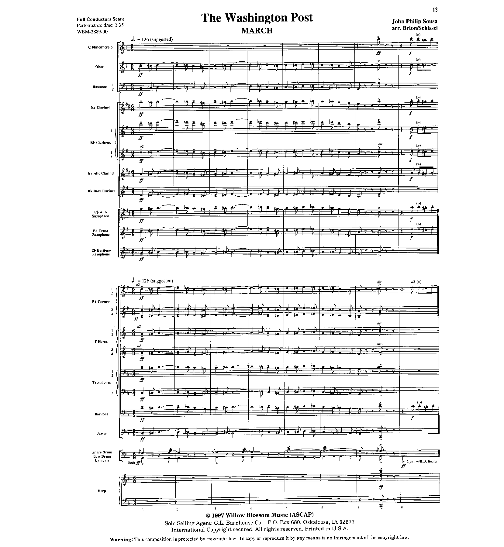Washington Post March — sheet music preview