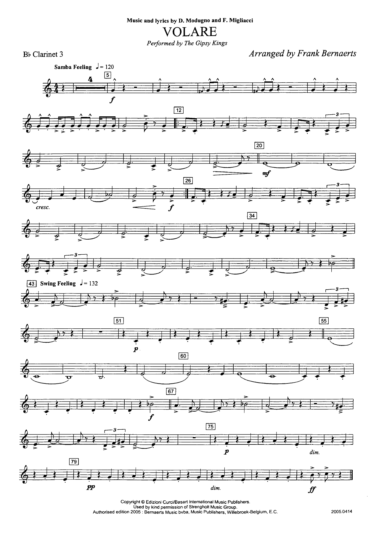 Clarinette 3 Bb — sheet music cover (first page)