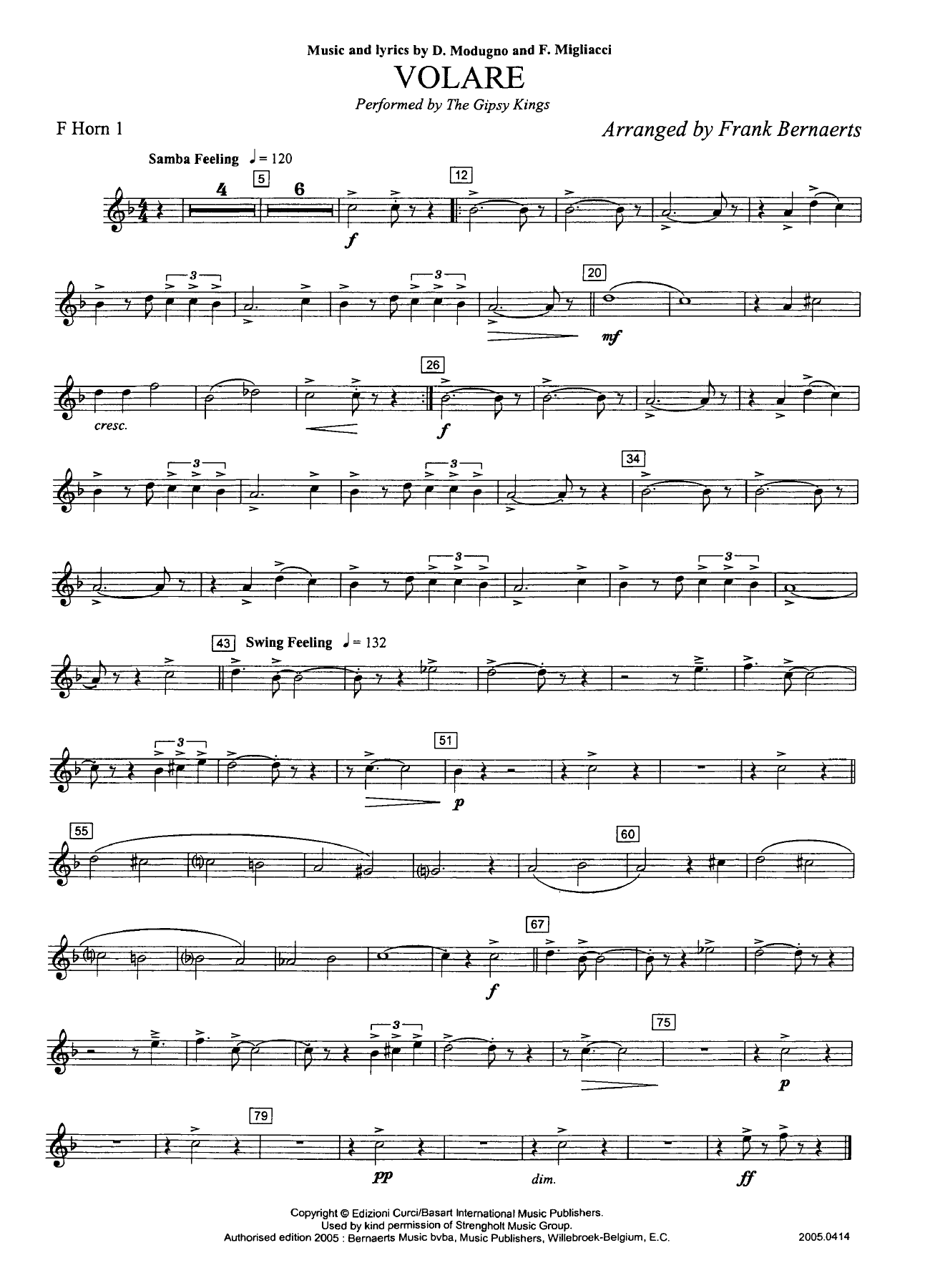 Cor Fa — sheet music cover (first page)