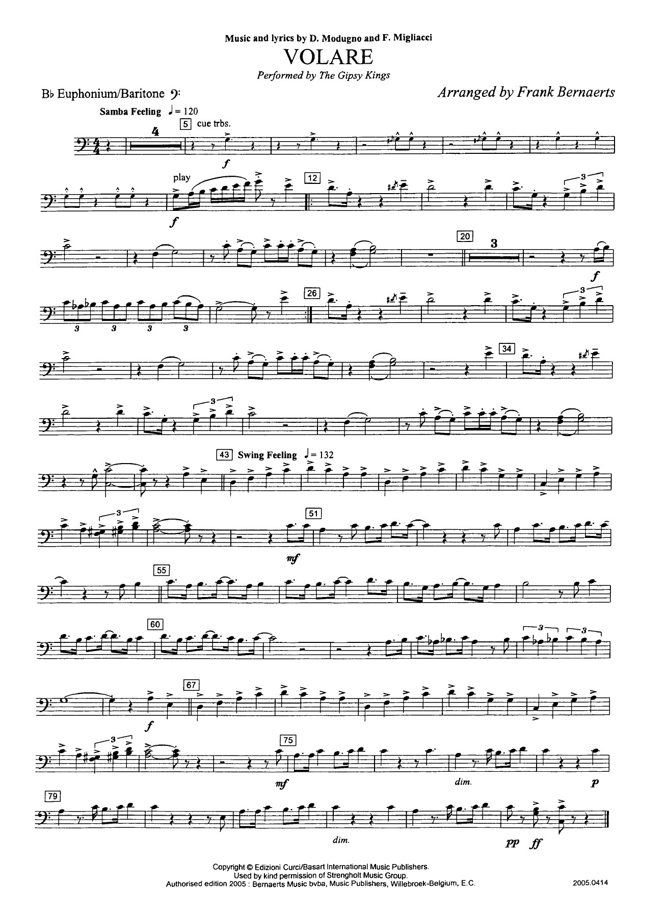 Euphonium Bb cle fa — sheet music cover (first page)