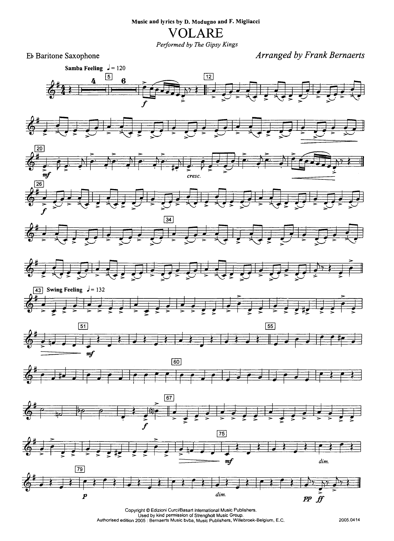 Saxo Baryton — sheet music cover (first page)