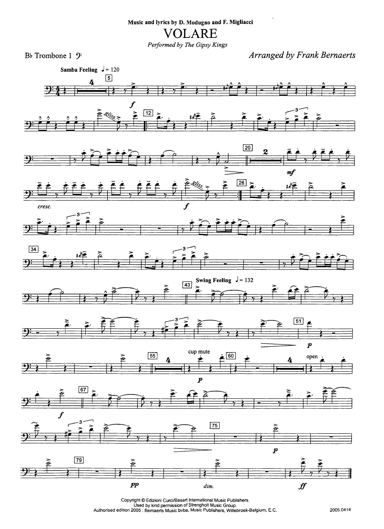 Trombone 1 Bb — sheet music cover (first page)