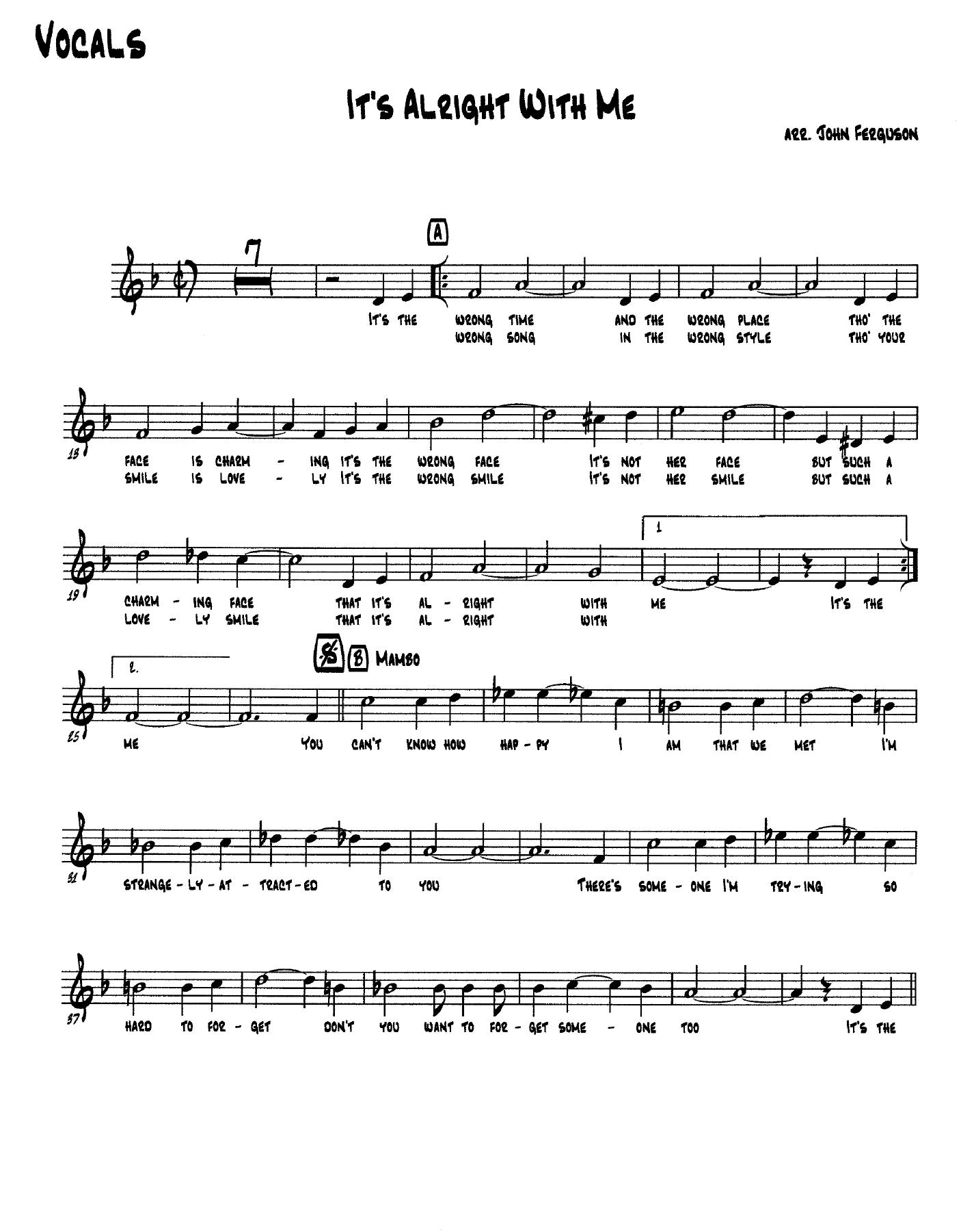 Its Alright With Me — big_band_vocal sheet music arranged by FULL Big Band | Jazz Standard