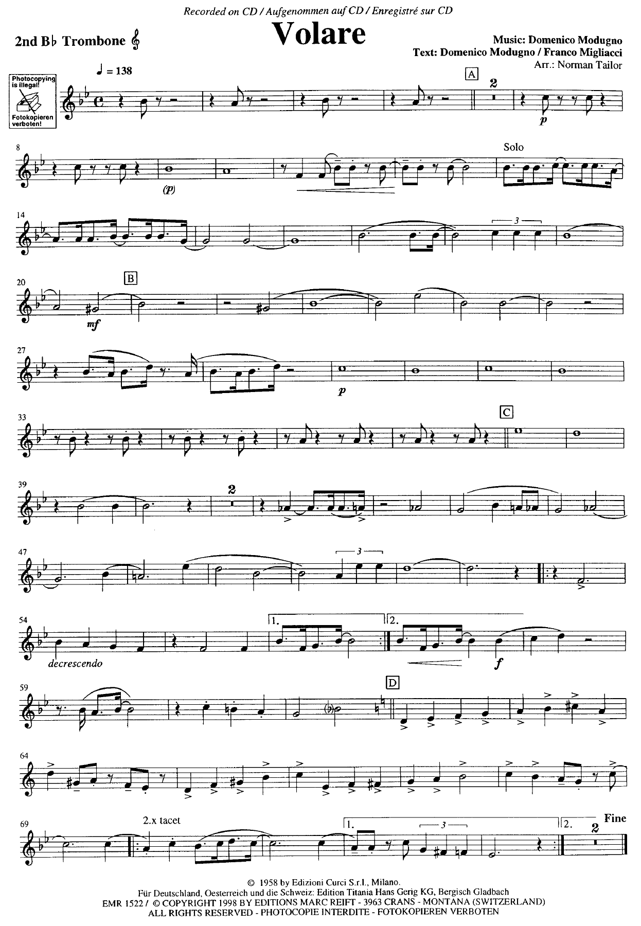 Trombon Sib 2 — sheet music cover (first page)