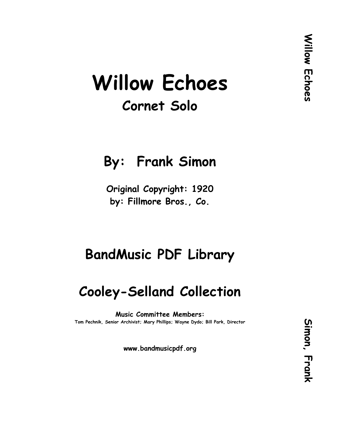 Willow Echoes F.Simon Tpt Solo — sheet music preview