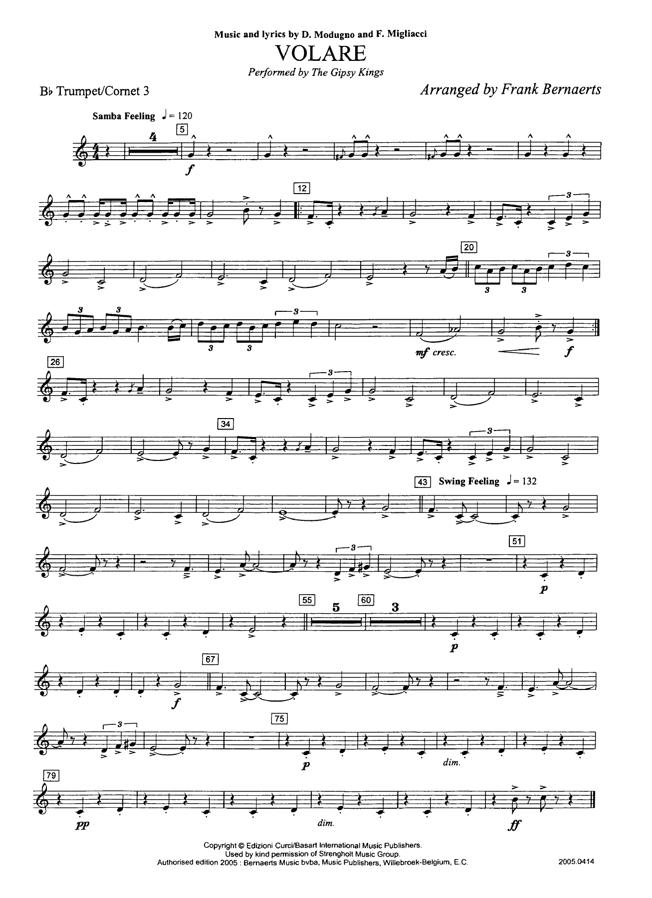 Trompette 3 Bb — sheet music cover (first page)