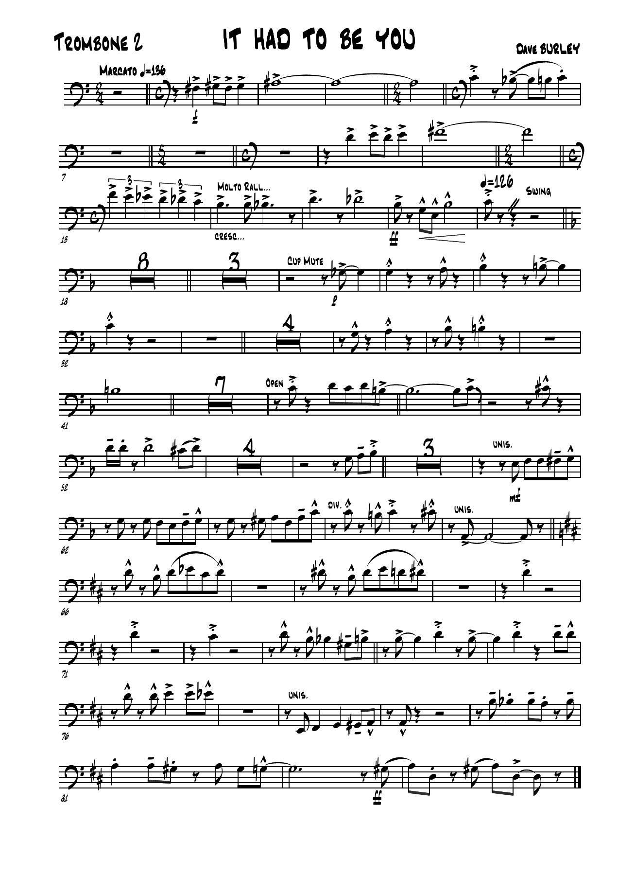 It had to be you - 013 Trombone — sheet music cover (first page)