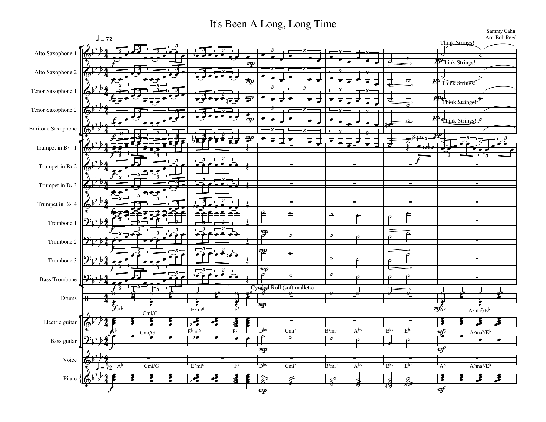 LLT Score — big_band_vocal sheet music arranged by Bob Reed | Swing