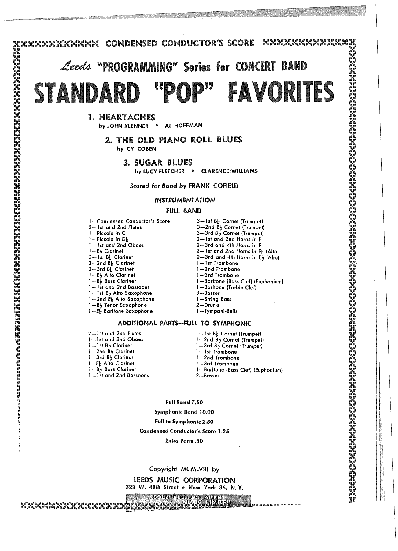 Standard Pop Favorites - arr. Frank Cofield — sheet music preview