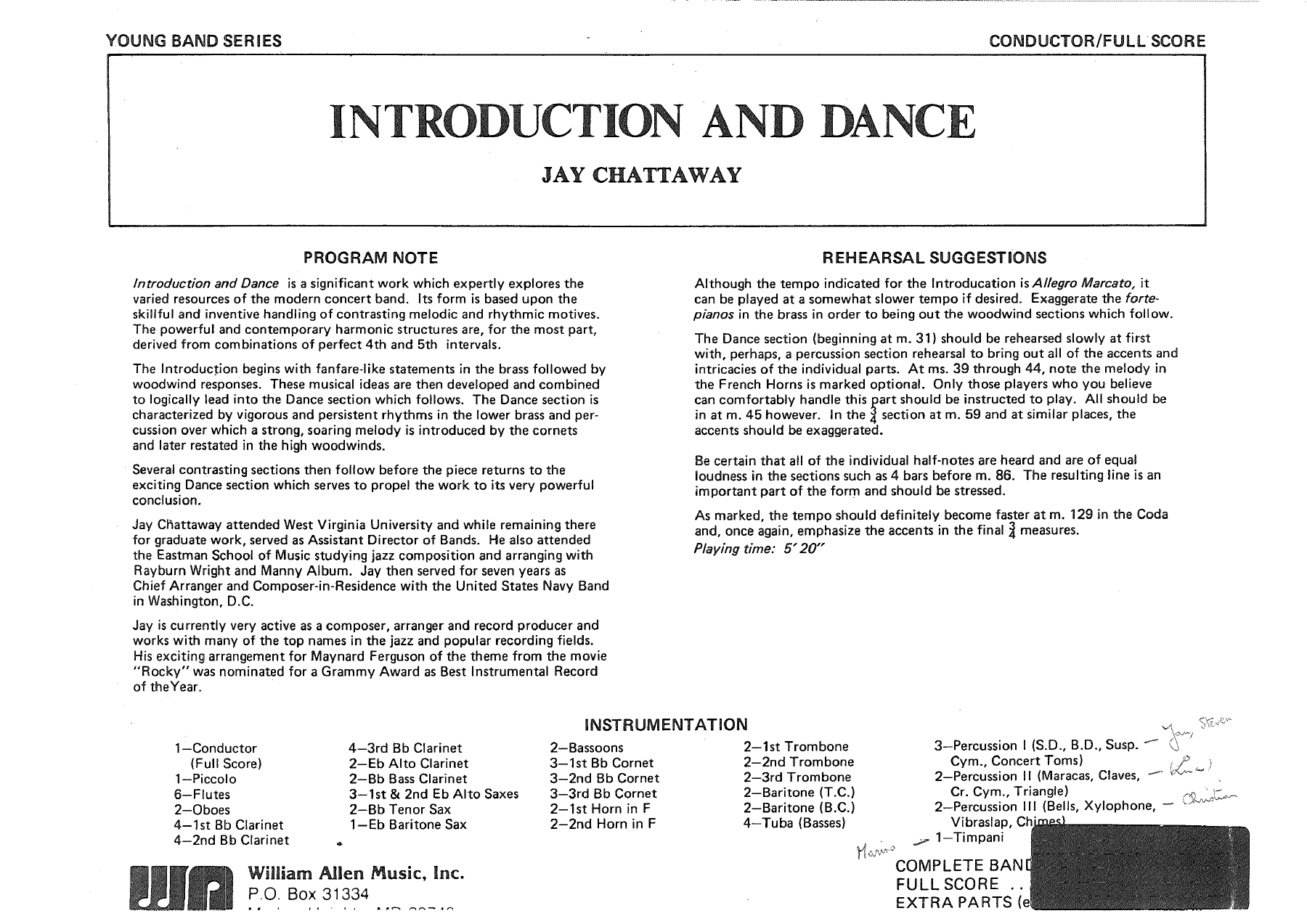 Introduction And Dance — sheet music cover (first page)
