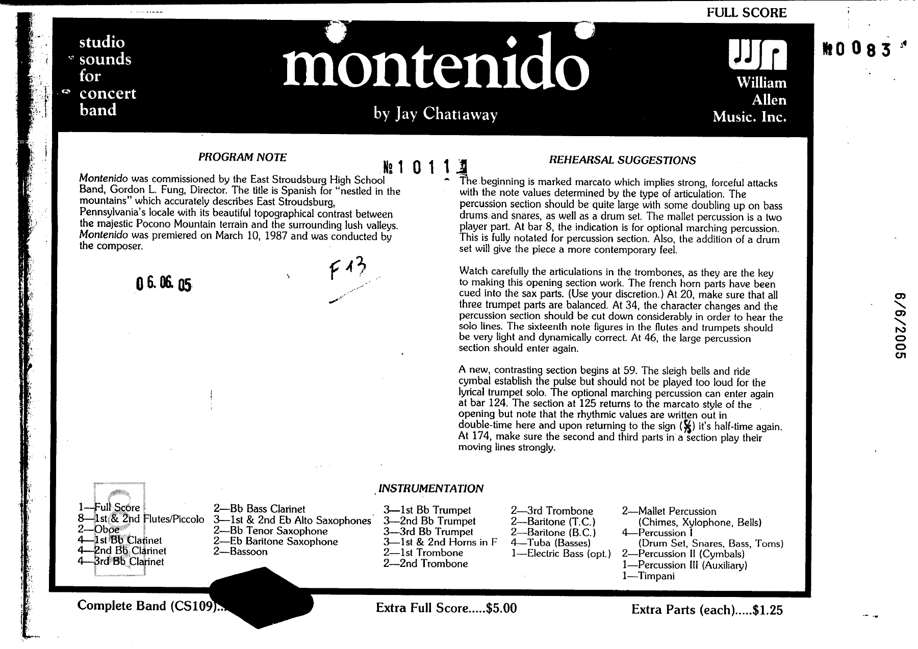 Montenido — sheet music cover (first page)