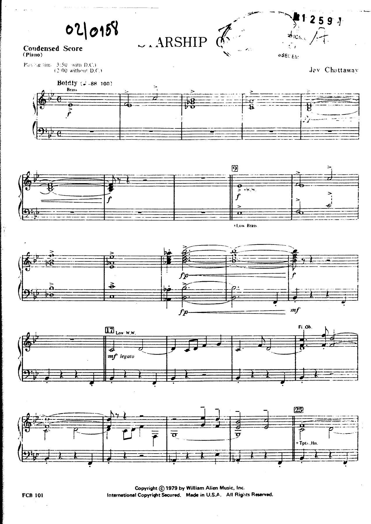 Starship One — sheet music cover (first page)
