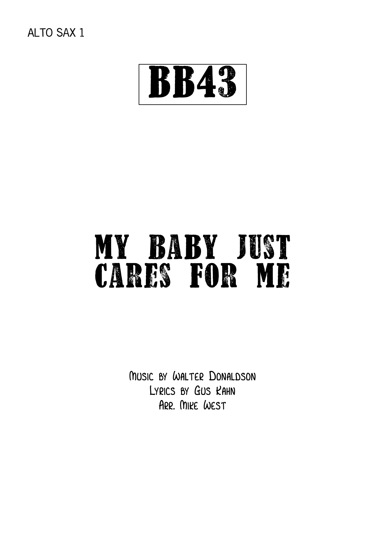 BB43. My Baby Just Cares For Me - Alto Sax — sheet music preview