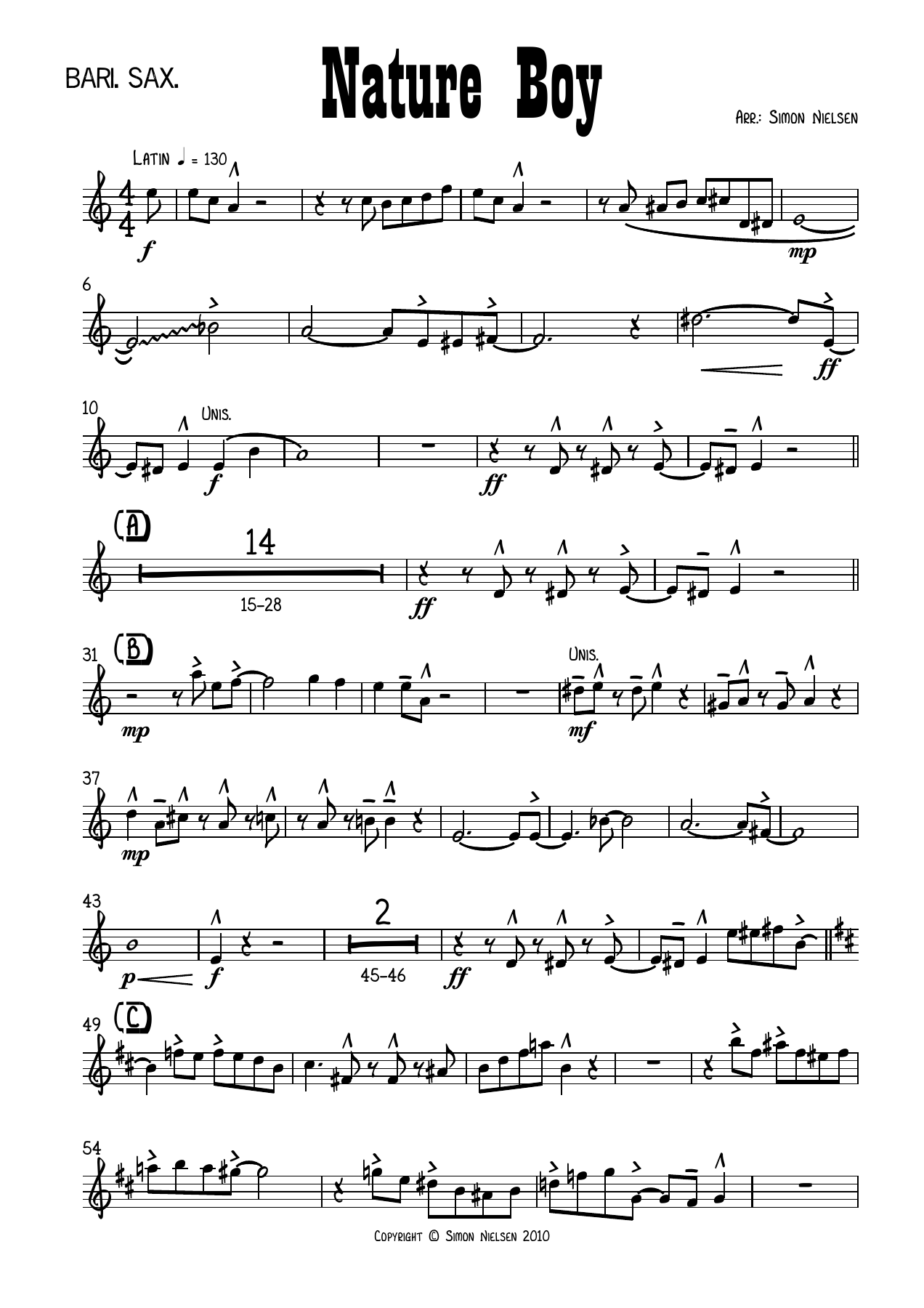 Nature Boy — sheet music cover (first page)