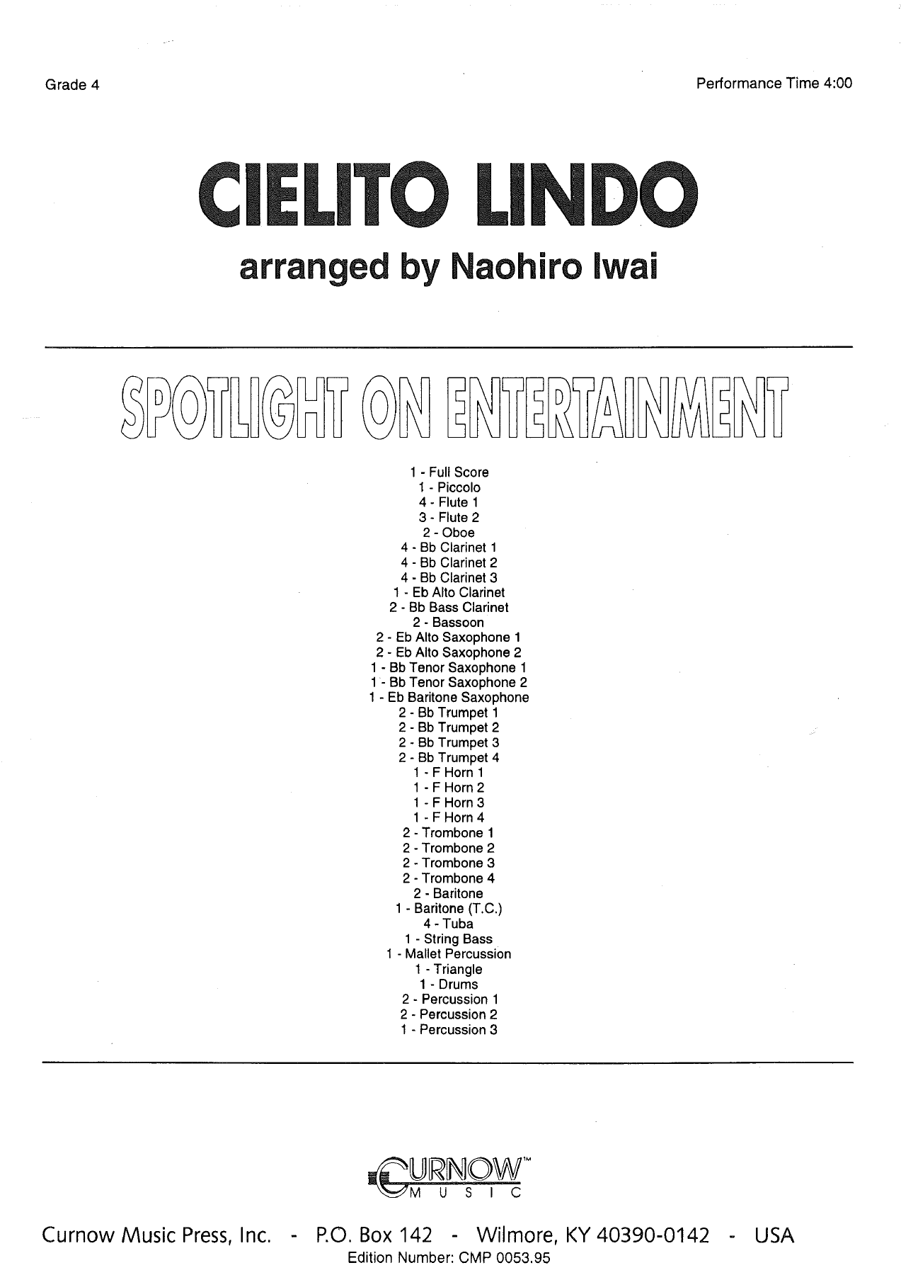 Cielito Lindo (N.Iwai) — sheet music cover (first page)