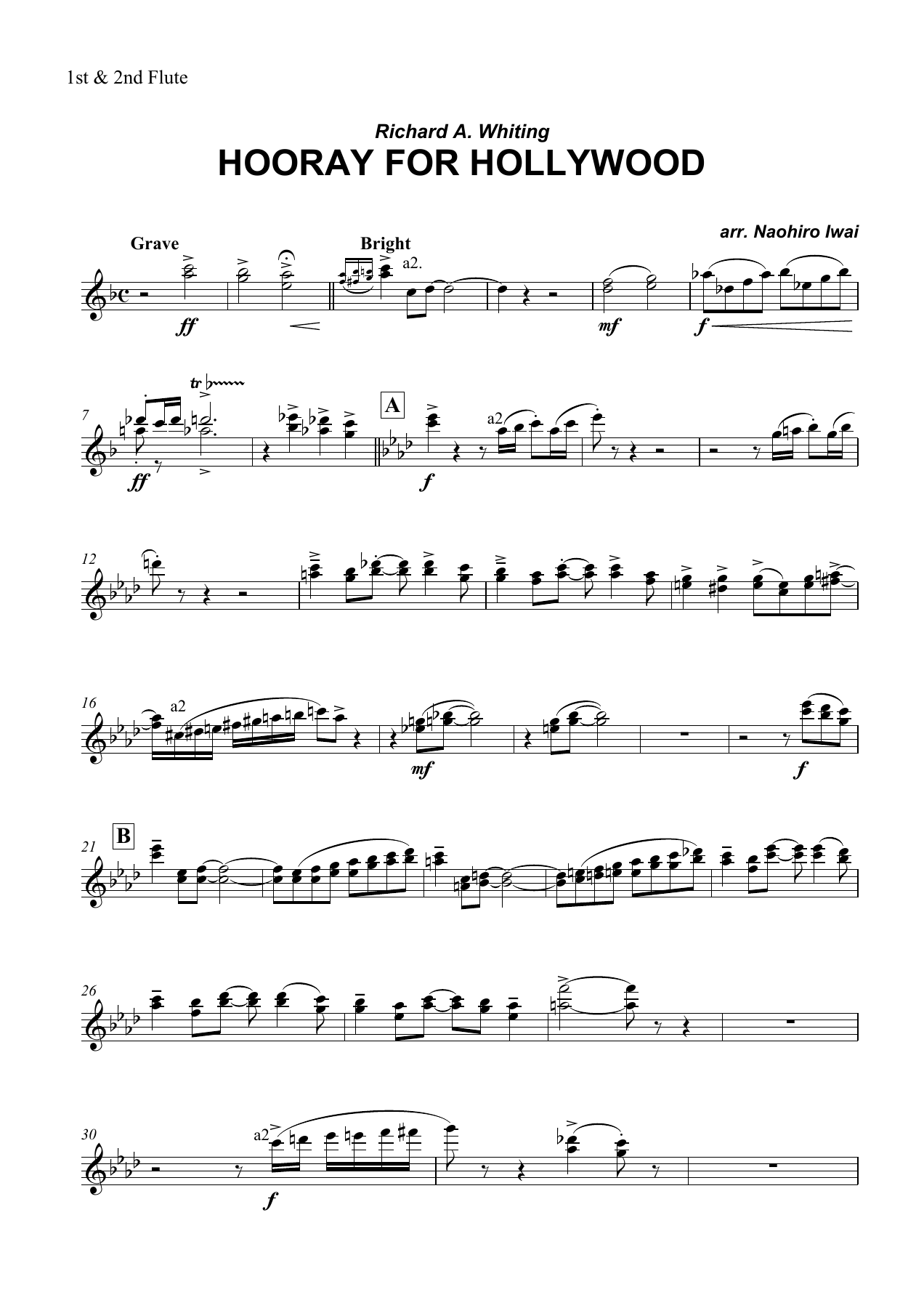 Hooray for Hollywood 1st & 2nd Flute — sheet music preview
