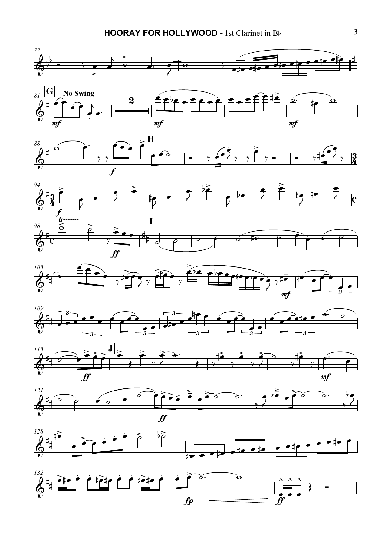 Hooray for Hollywood 1st Clarinet in Bb — page 3