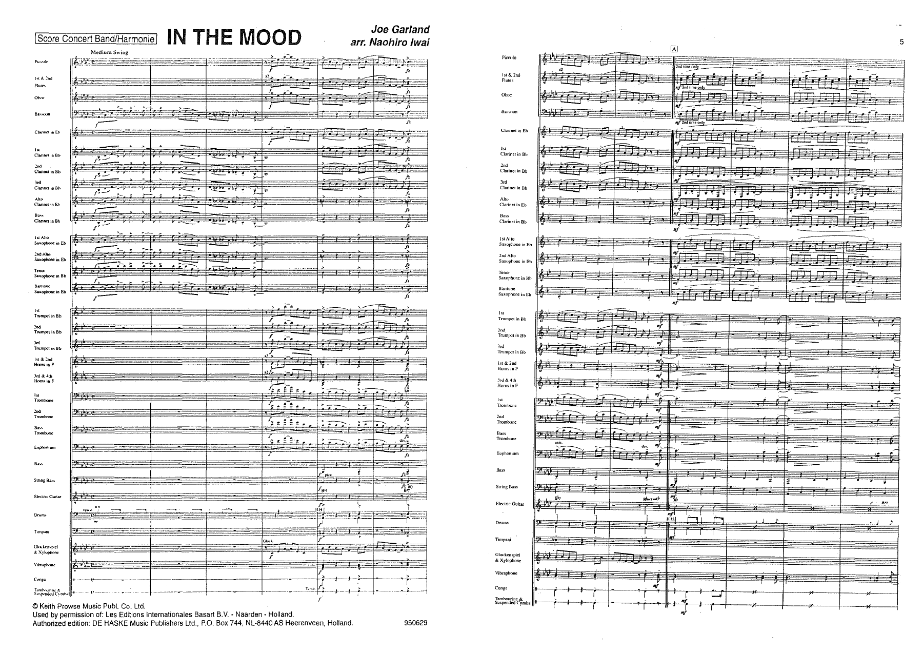 In The Mood — sheet music cover (first page)