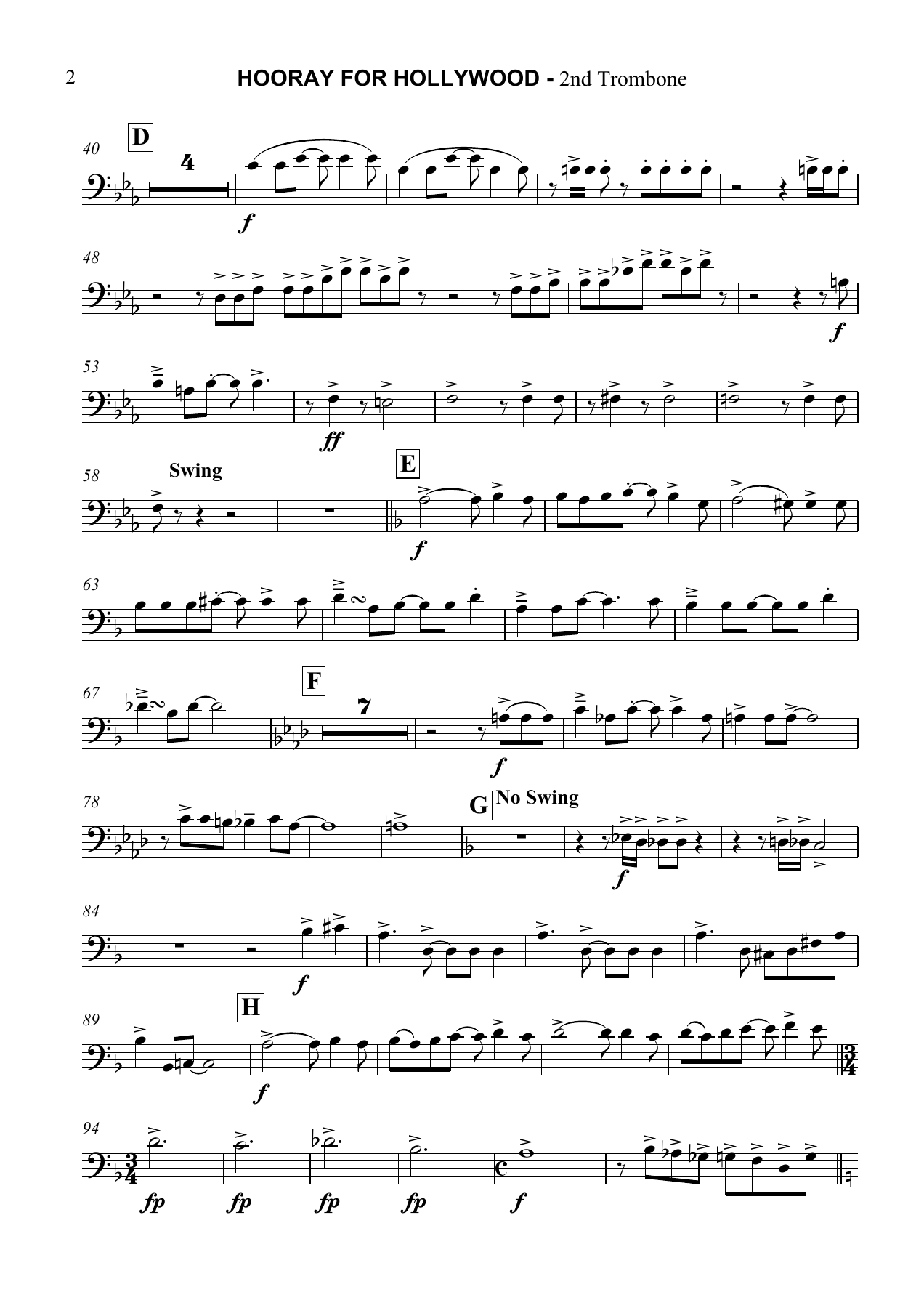 Hooray for Hollywood 2nd Trombone — page 2