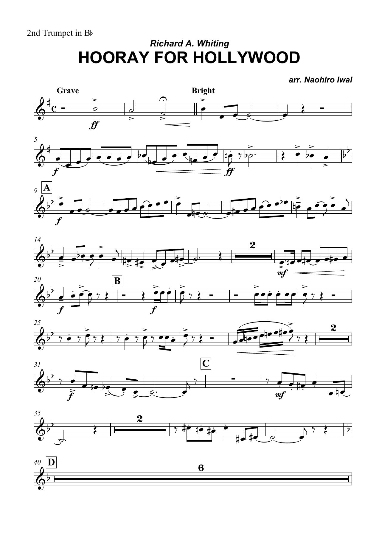 Hooray for Hollywood 2nd Trumpet in Bb — page 1