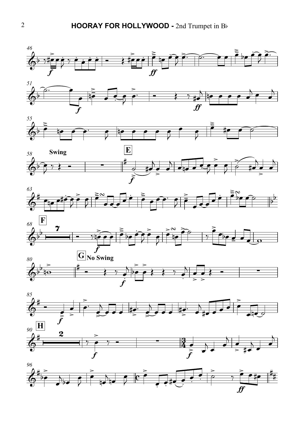 Hooray for Hollywood 2nd Trumpet in Bb — page 2