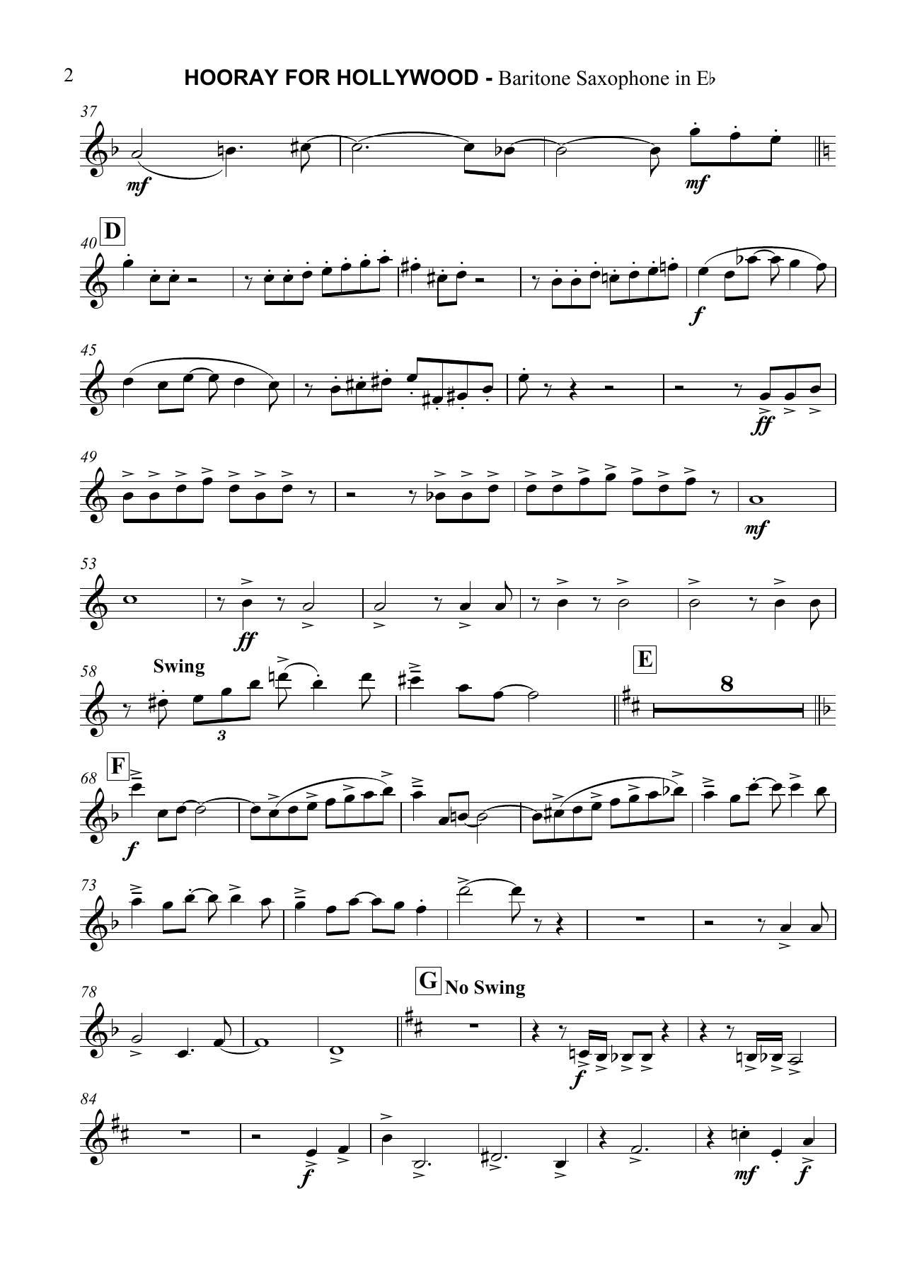 Hooray for Hollywood Baritone Saxophone in Eb — page 2