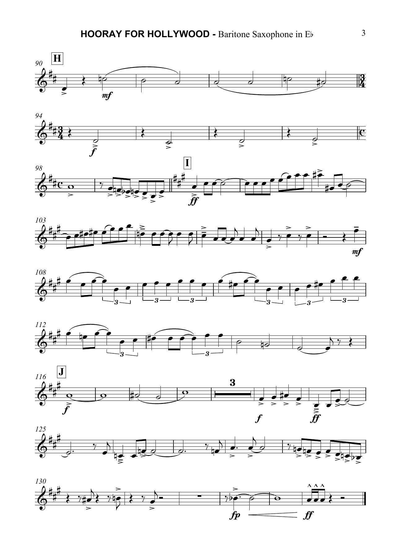 Hooray for Hollywood Baritone Saxophone in Eb — page 3
