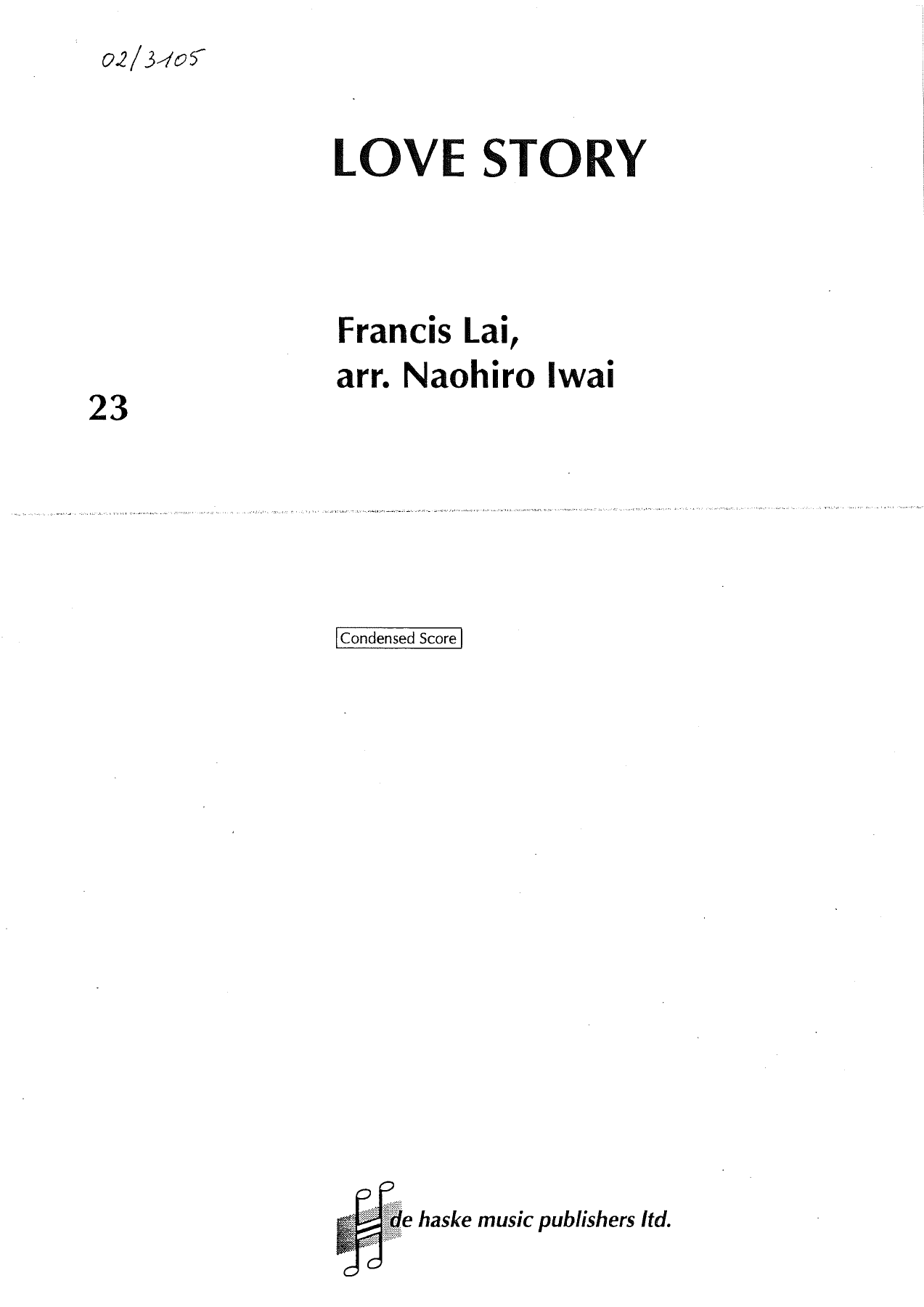Love Story — sheet music cover (first page)