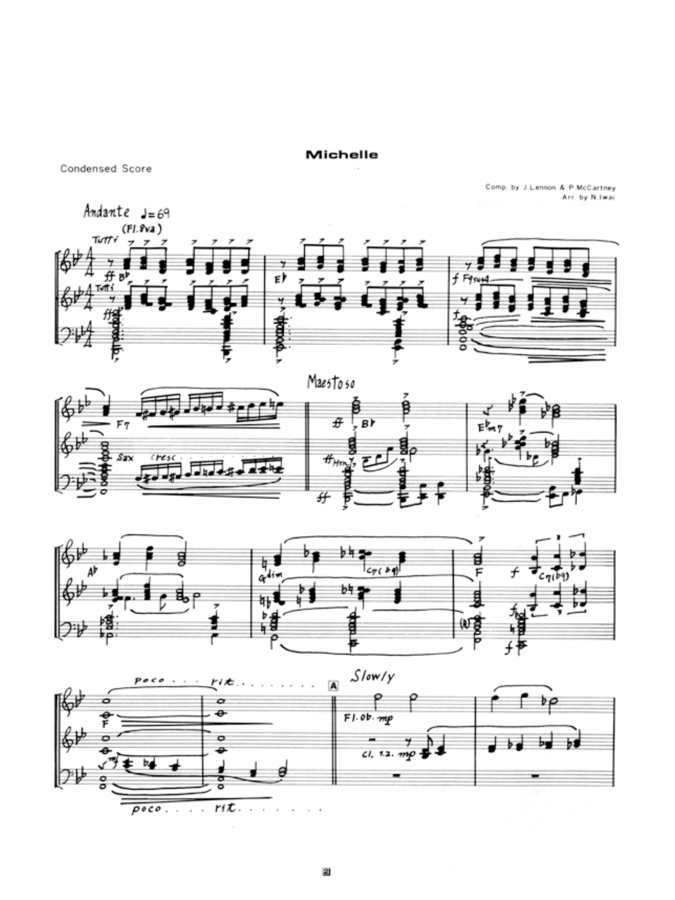 Michelle — sheet music cover (first page)