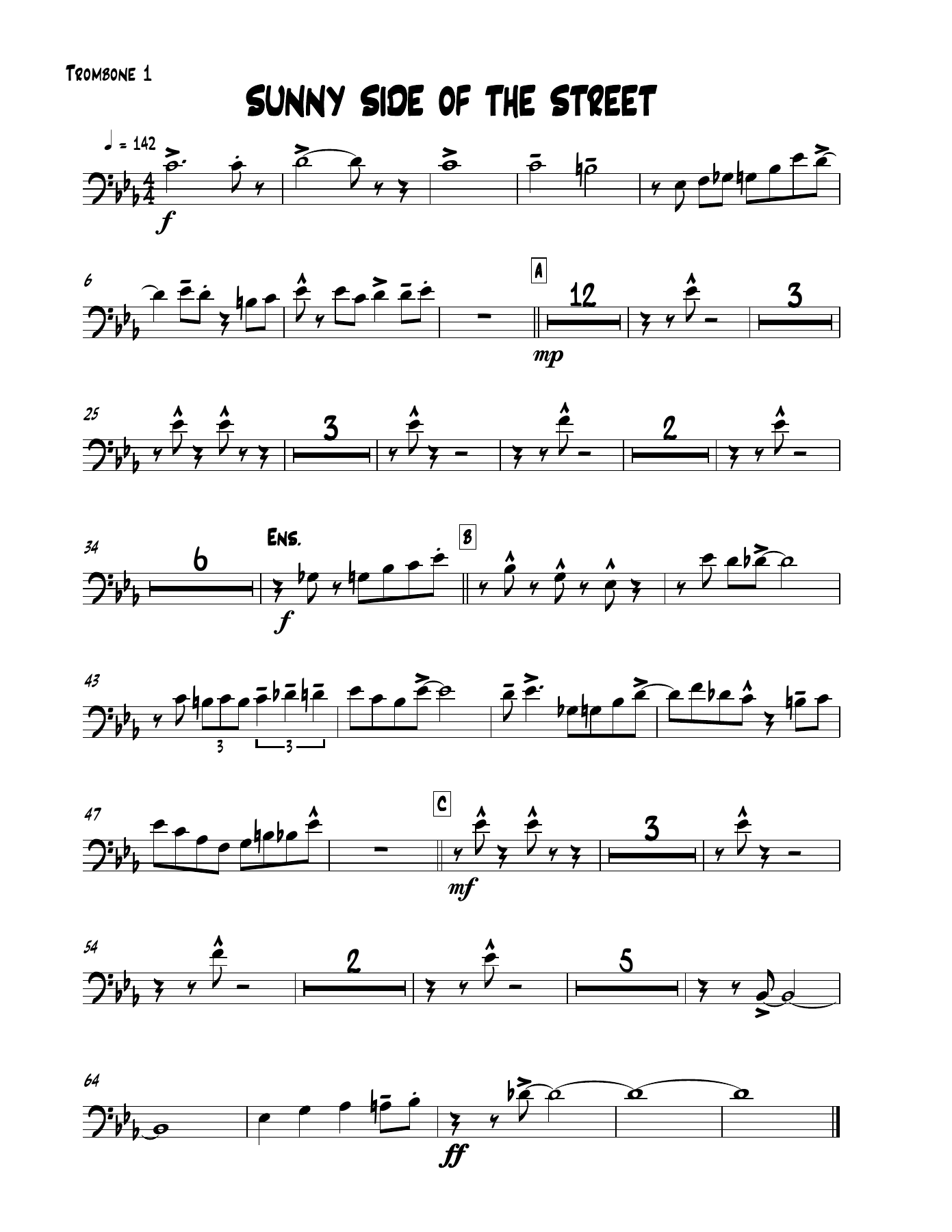 01 Trombone — sheet music cover (first page)